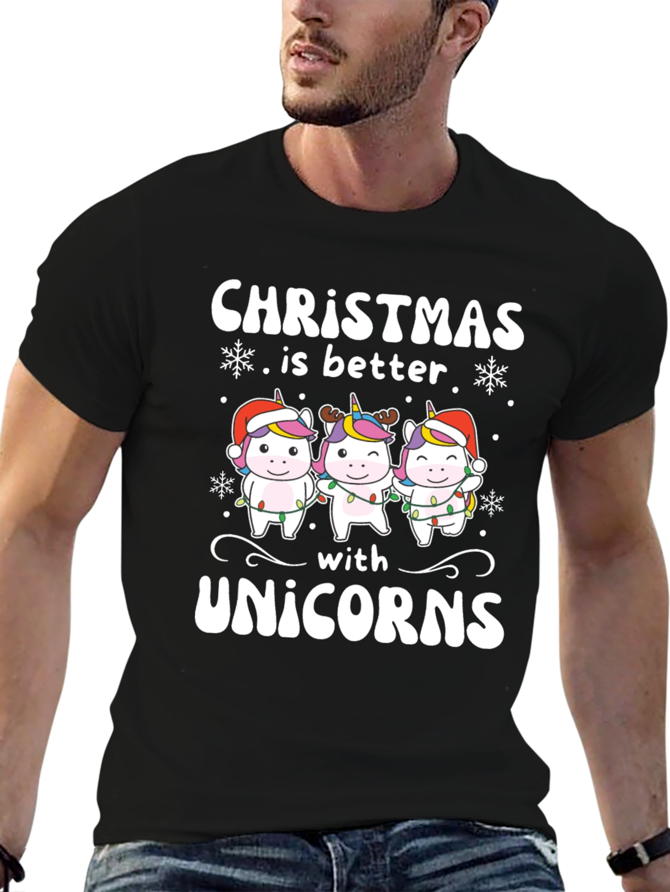 Christmas Unicorn T-Shirt Festive Holiday Tee