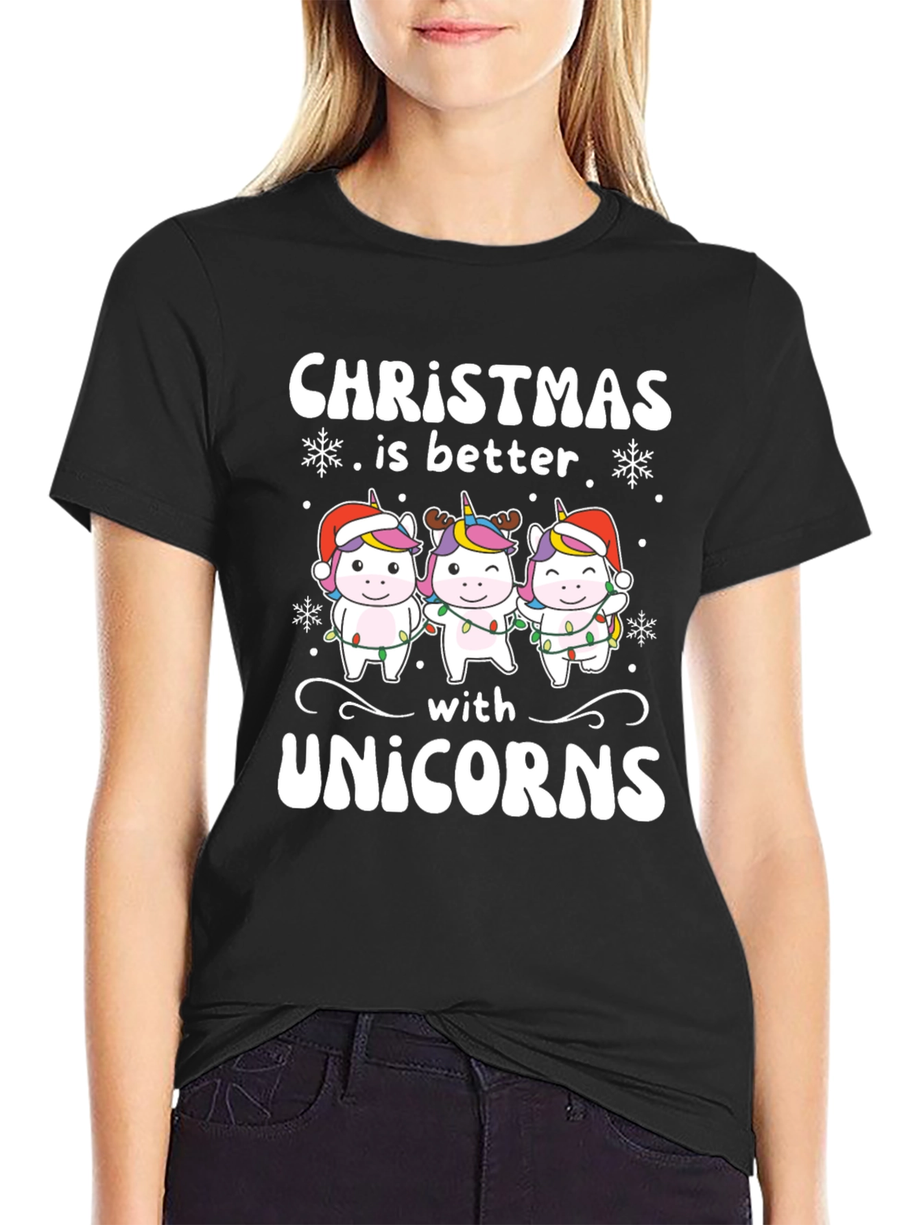 Christmas Unicorn T-Shirt Festive Holiday Tee