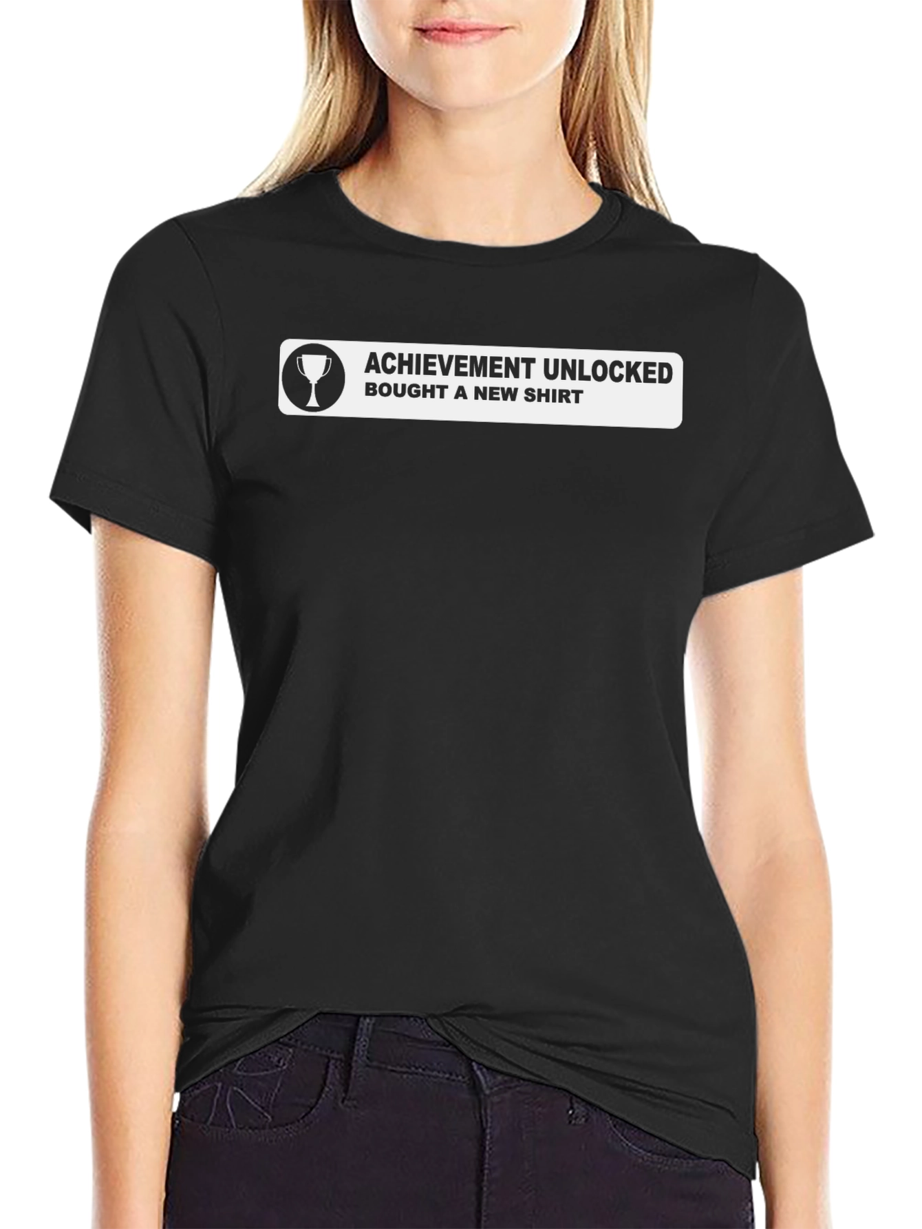 Achievement Unlocked New Shirt Funny Black Graphic Tee