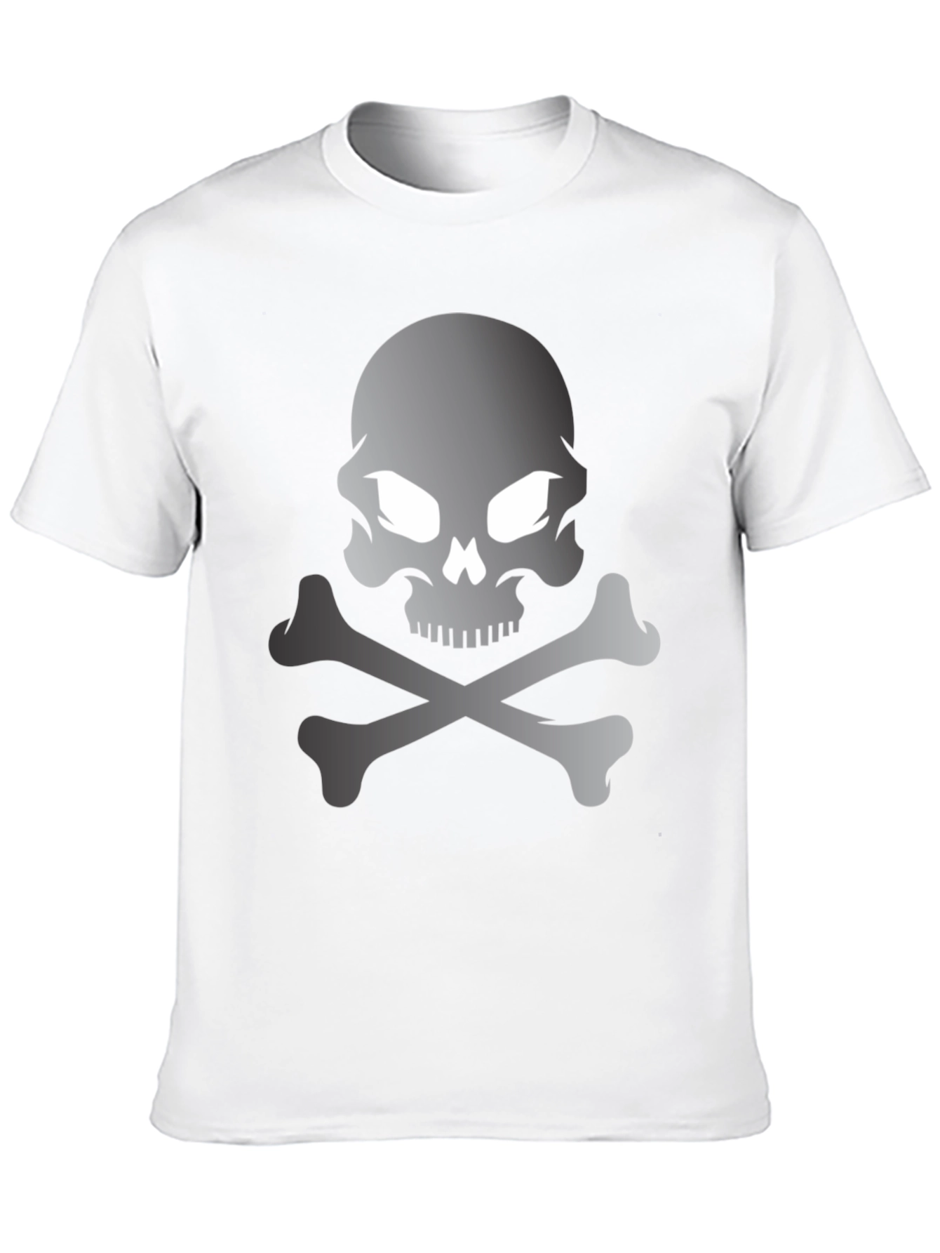 Skull and Crossbones Graphic Tee - Black Cotton T-Shirt