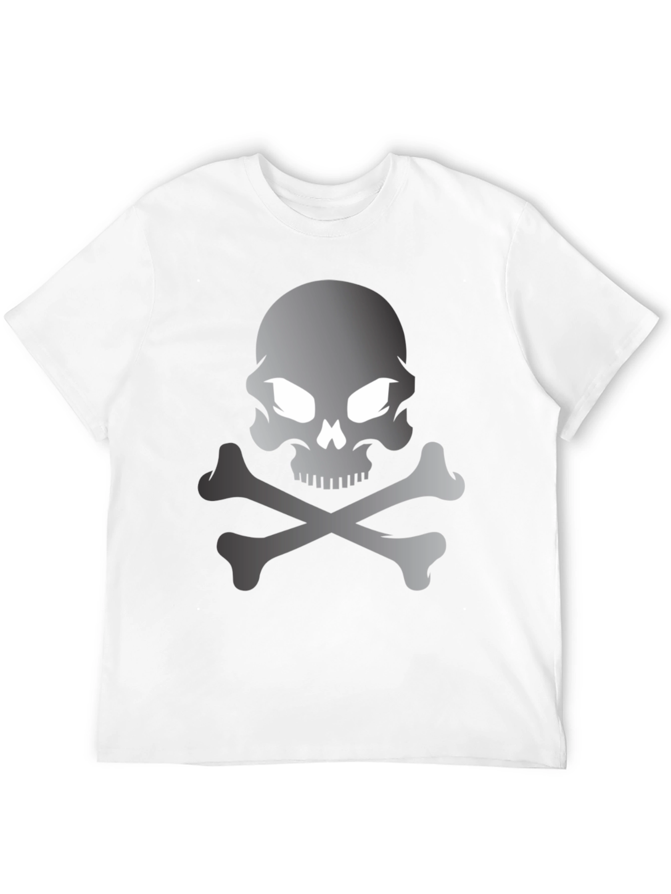 Skull and Crossbones Graphic Tee - Black Cotton T-Shirt