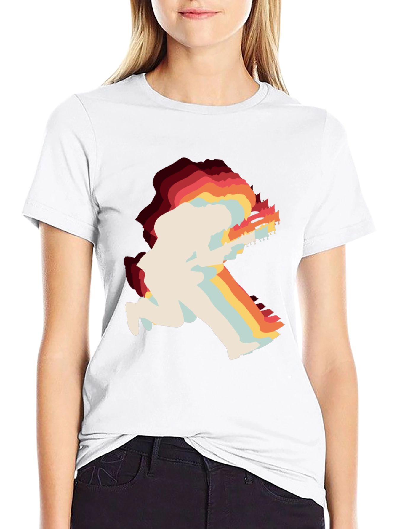 Retro Guitarist Graphic Tee - Black