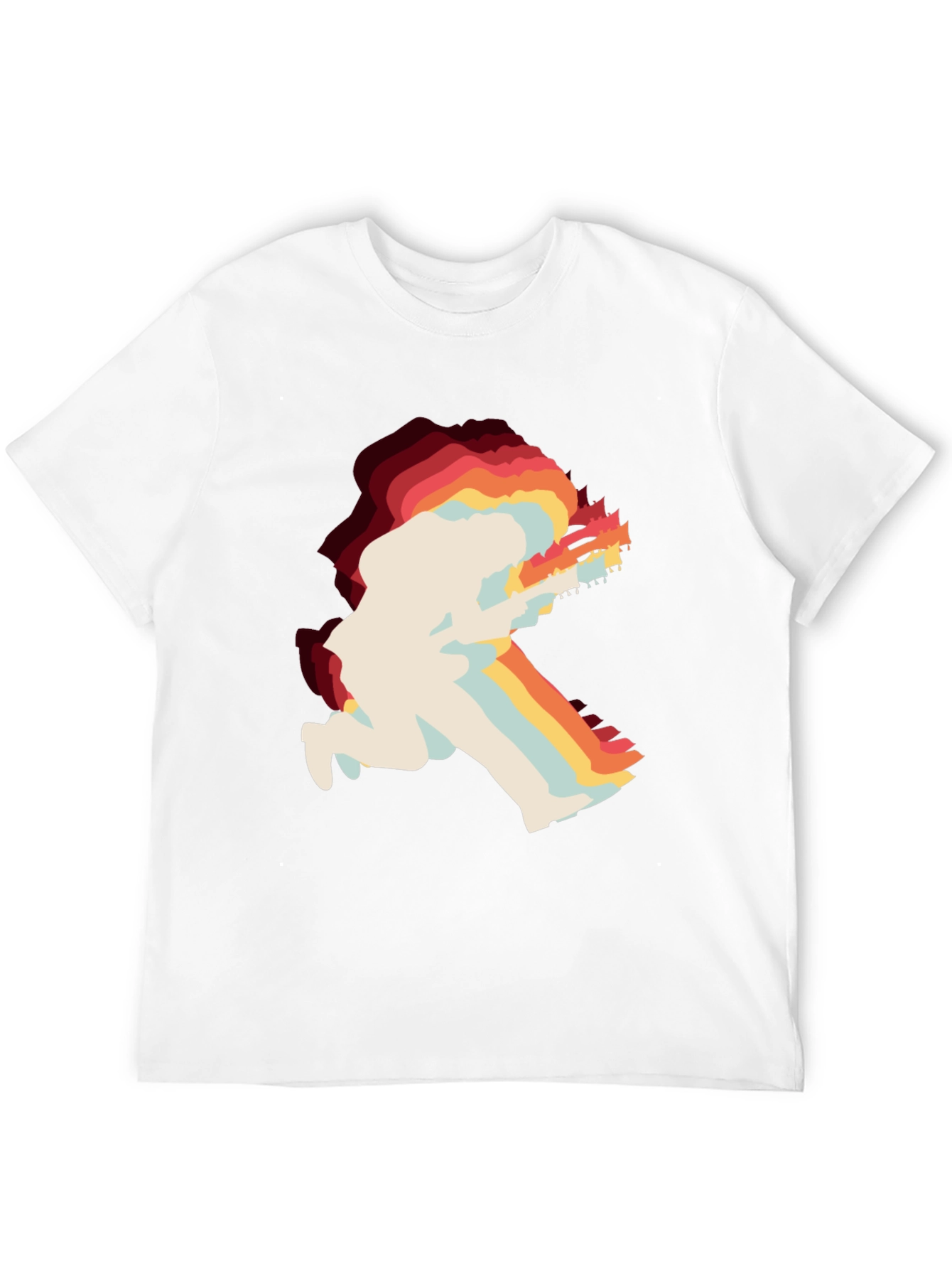 Retro Guitarist Graphic Tee - Black