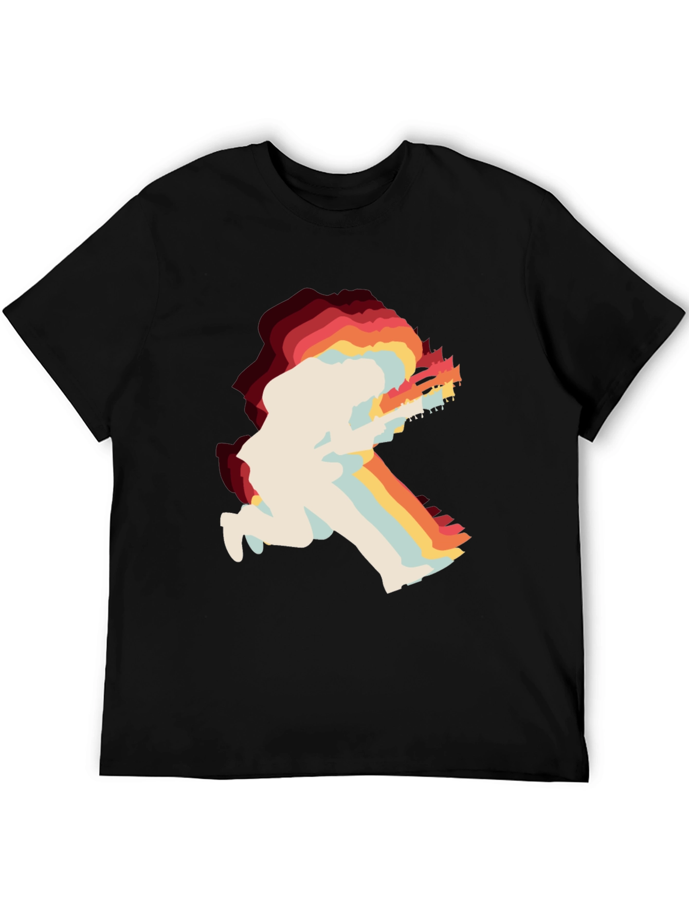 Retro Guitarist Graphic Tee - Black
