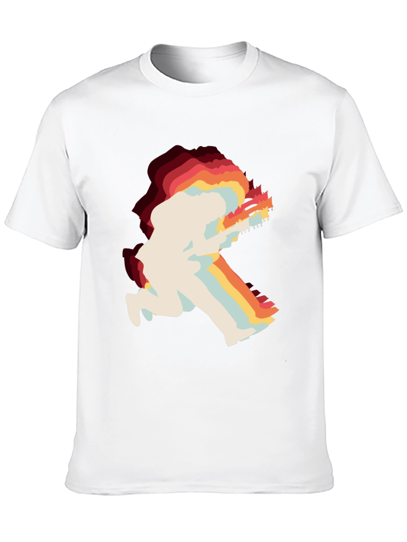 Retro Guitarist Graphic Tee - Black