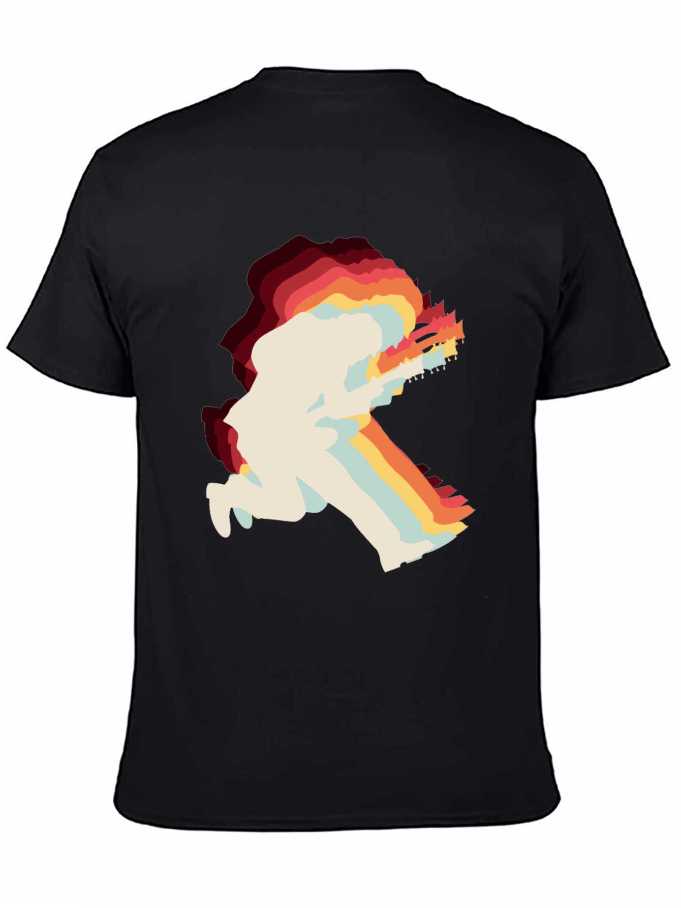 Retro Guitarist Graphic Tee - Black