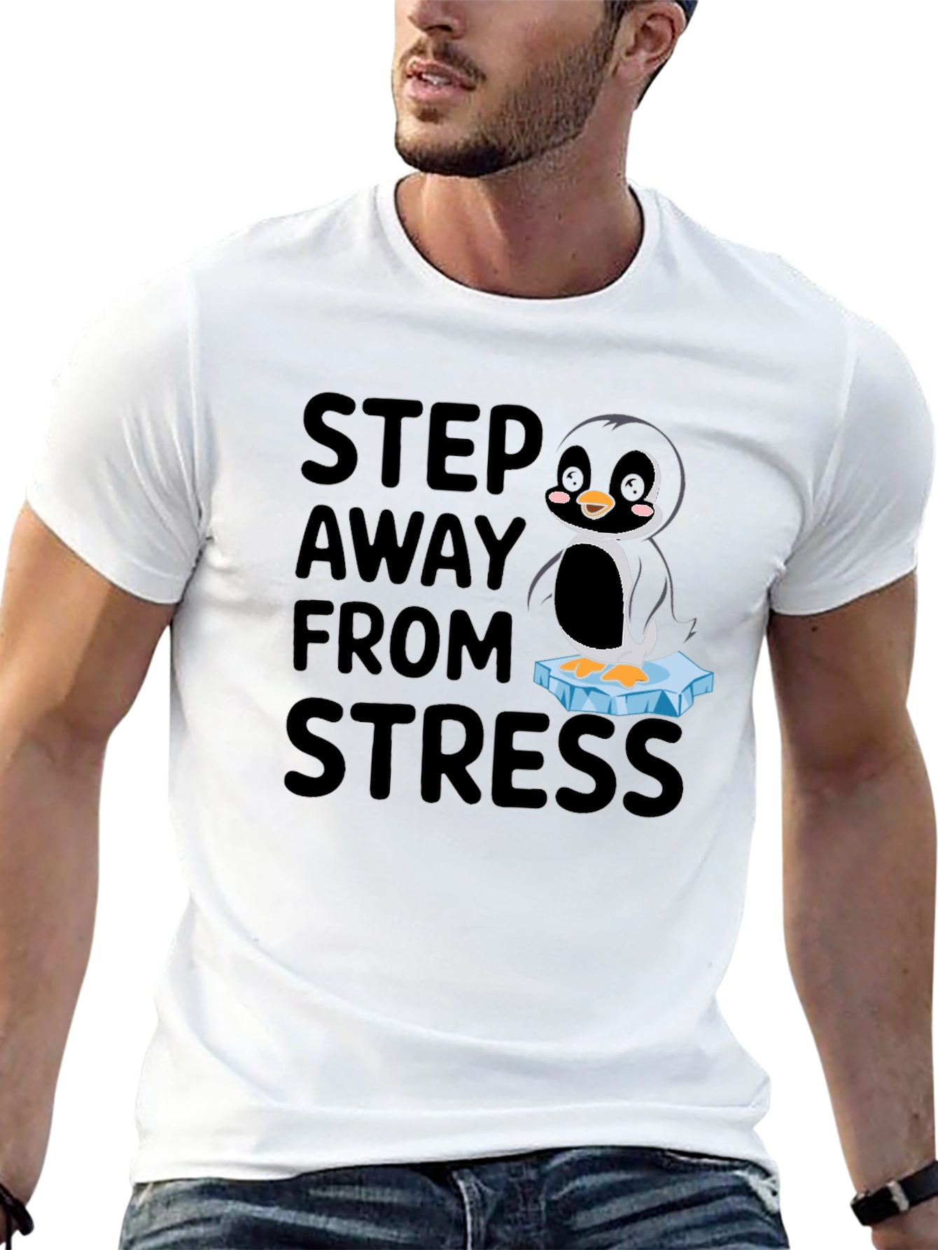 Penguin Step Away From Stress Graphic Tee