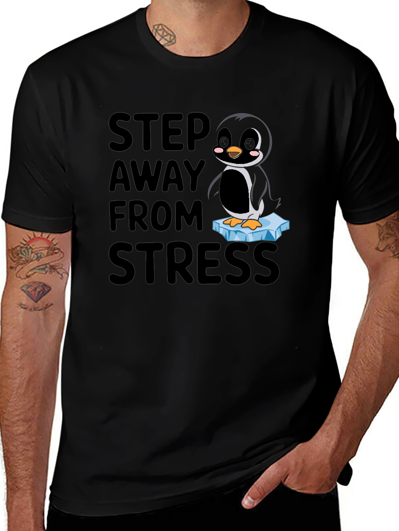 Penguin Step Away From Stress Graphic Tee