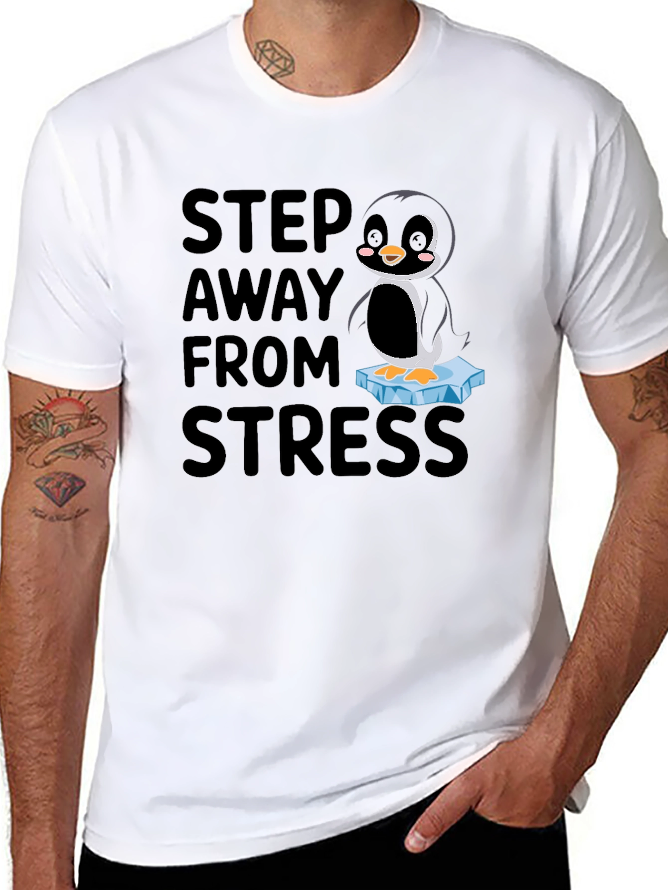 Penguin Step Away From Stress Graphic Tee