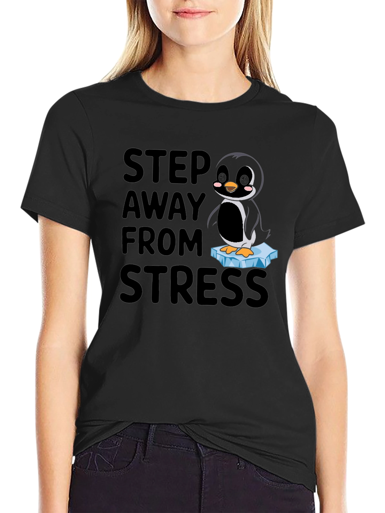 Penguin Step Away From Stress Graphic Tee