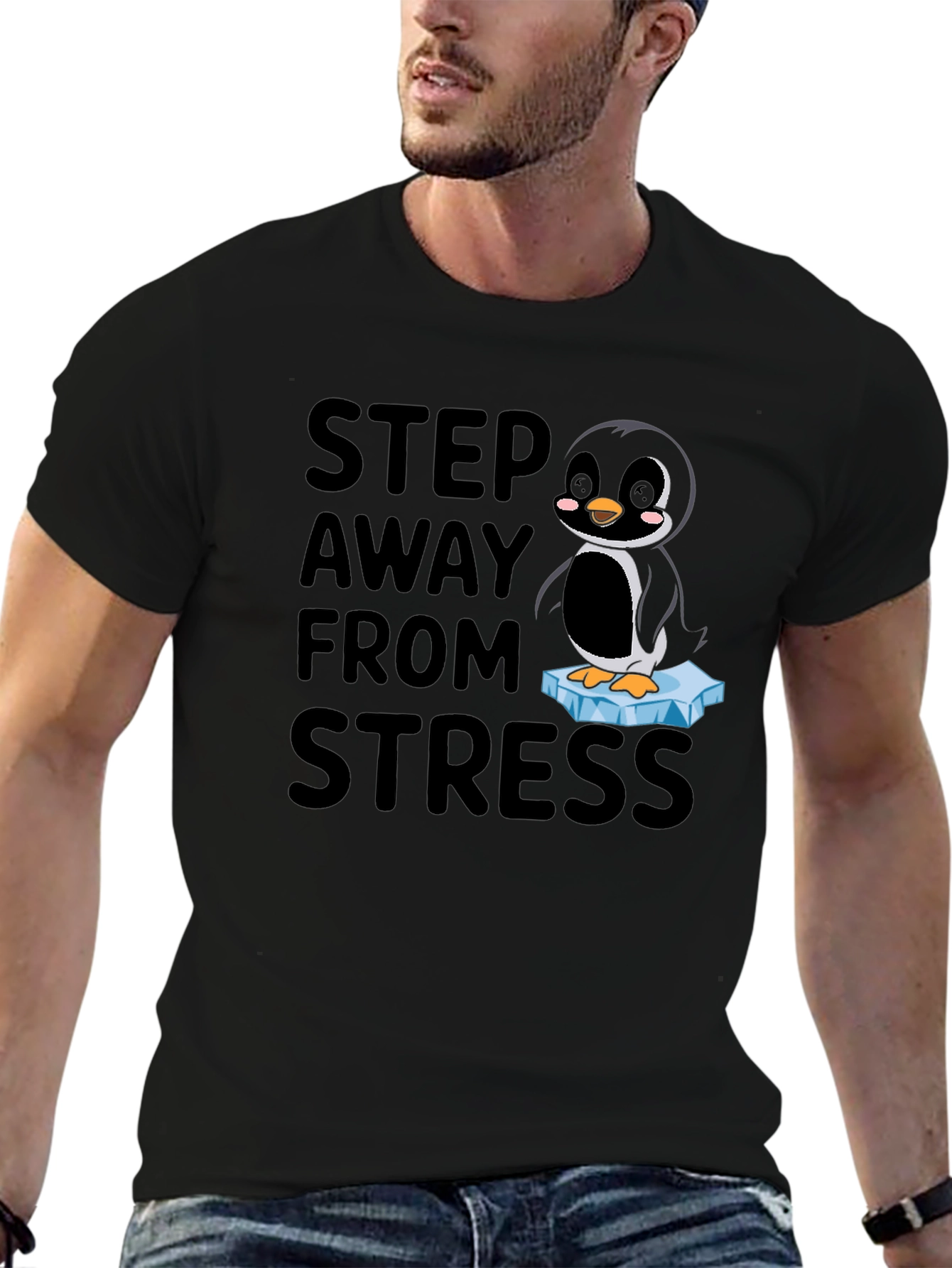 Penguin Step Away From Stress Graphic Tee