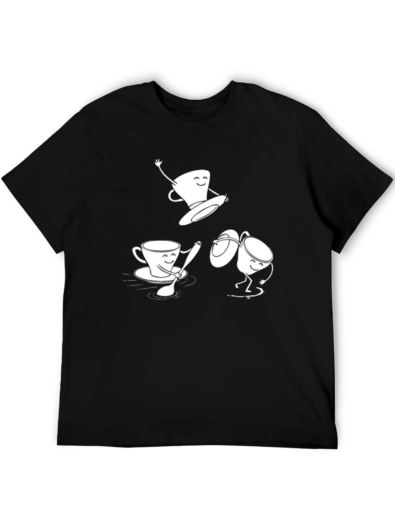 Fun Coffee Cup Cartoon Graphic T-Shirt
