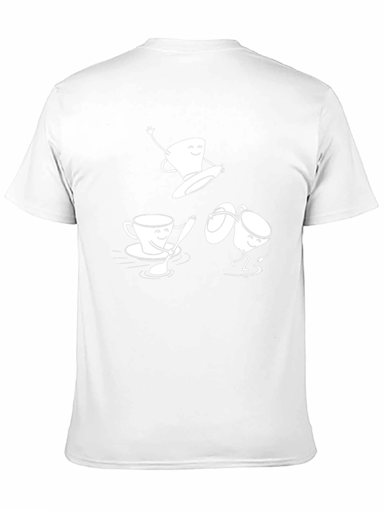 Fun Coffee Cup Cartoon Graphic T-Shirt