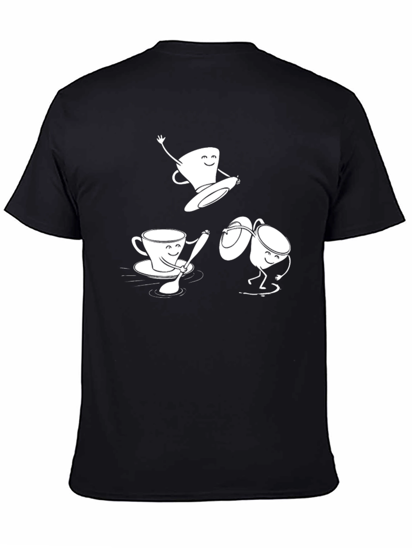 Fun Coffee Cup Cartoon Graphic T-Shirt