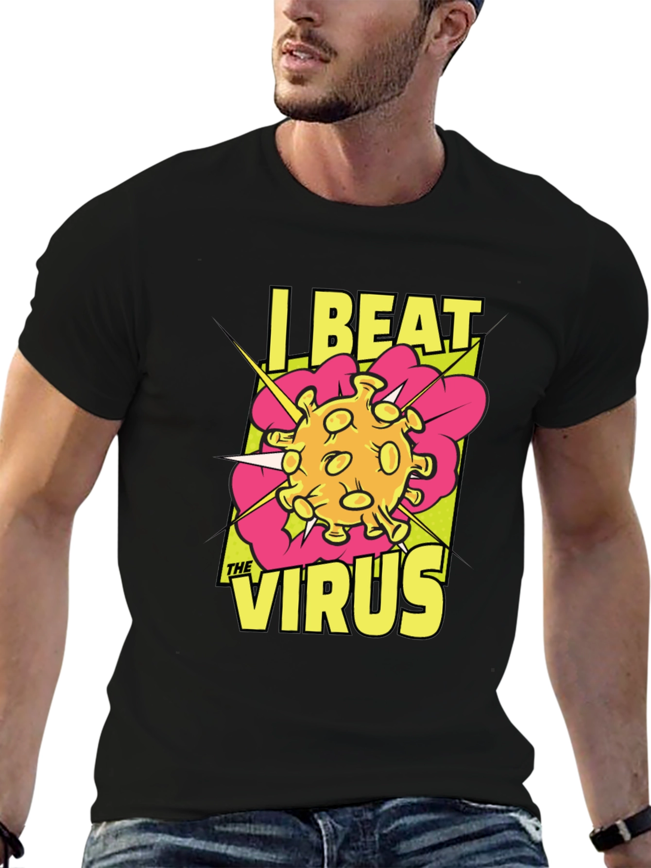 I Beat The Virus T-Shirt - Graphic Novel Style