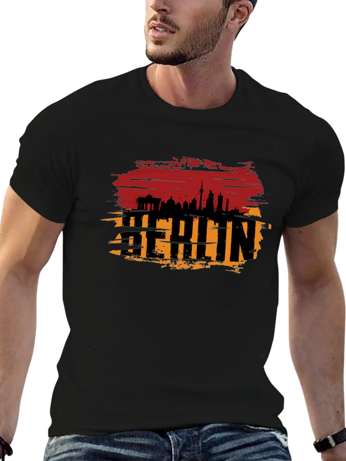 Berlin Skyline T-Shirt - Grunge Style