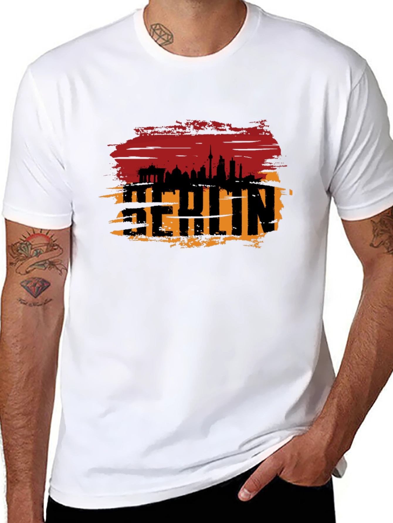 Berlin Skyline T-Shirt - Grunge Style