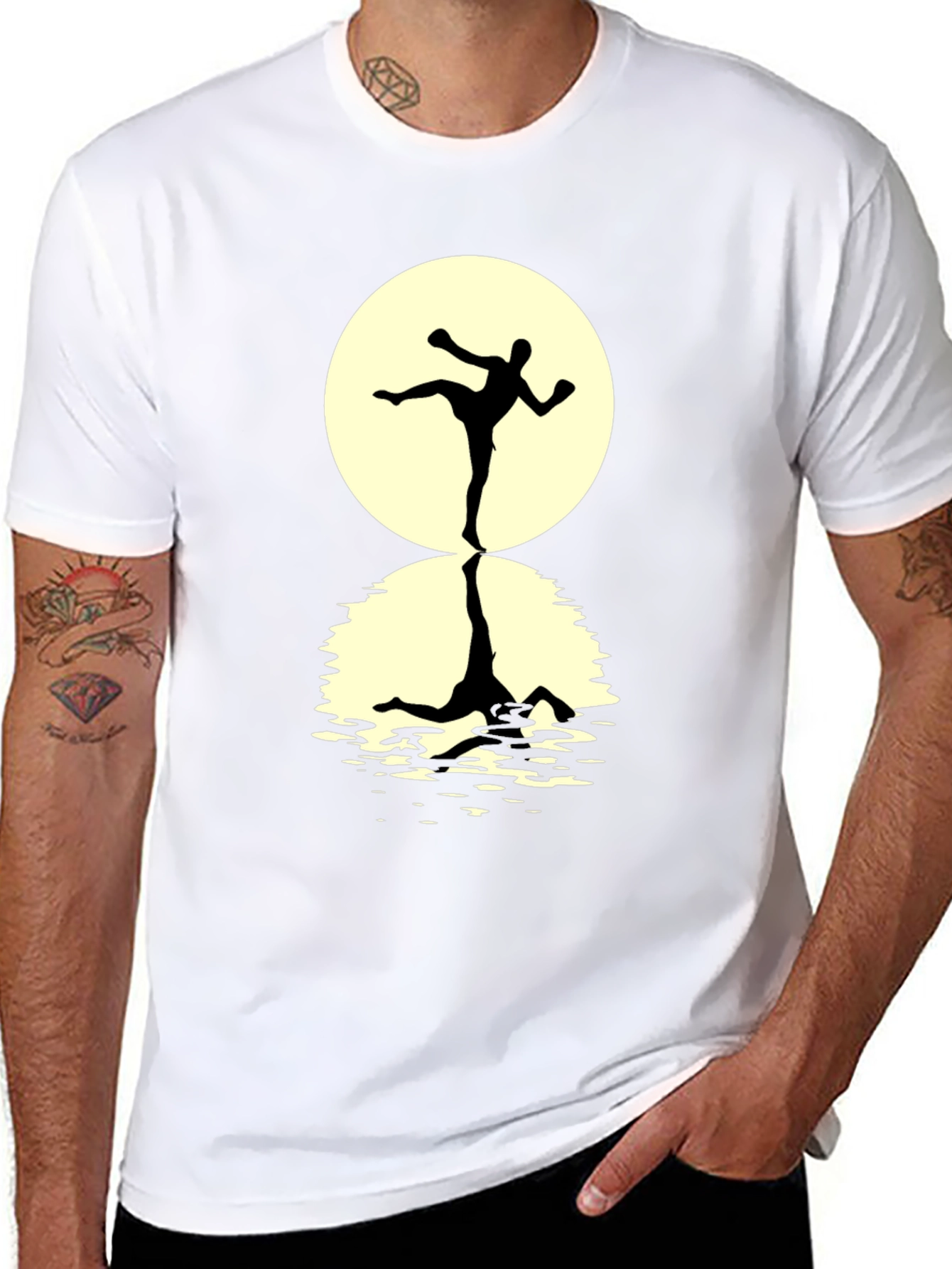 Martial Arts T-Shirt: Kickboxer Silhouette