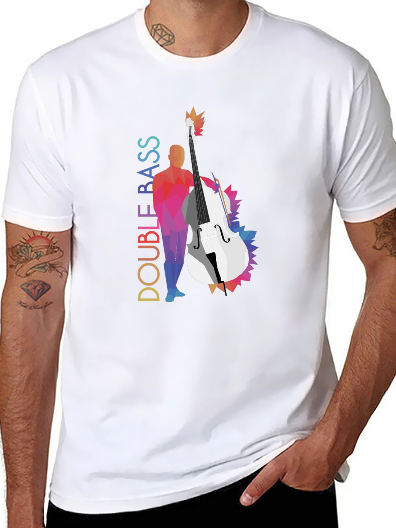 Double Bass Graphic Tee - Music Lover T-Shirt