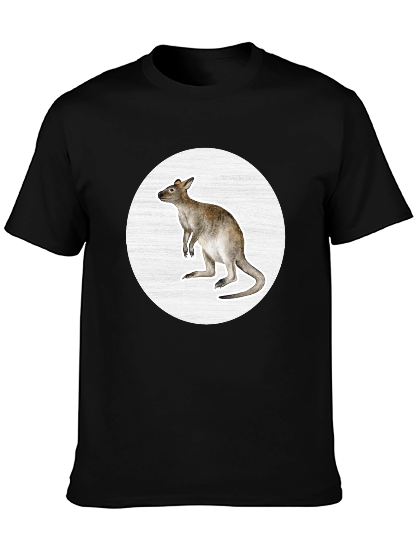 Kangaroo Graphic Tee - Black Cotton Blend