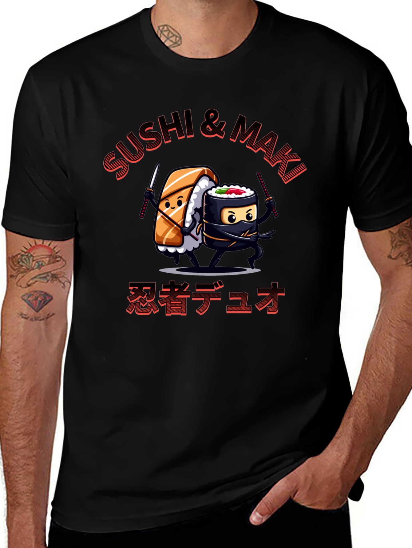 Sushi & Maki Ninja Duo Graphic T-Shirt