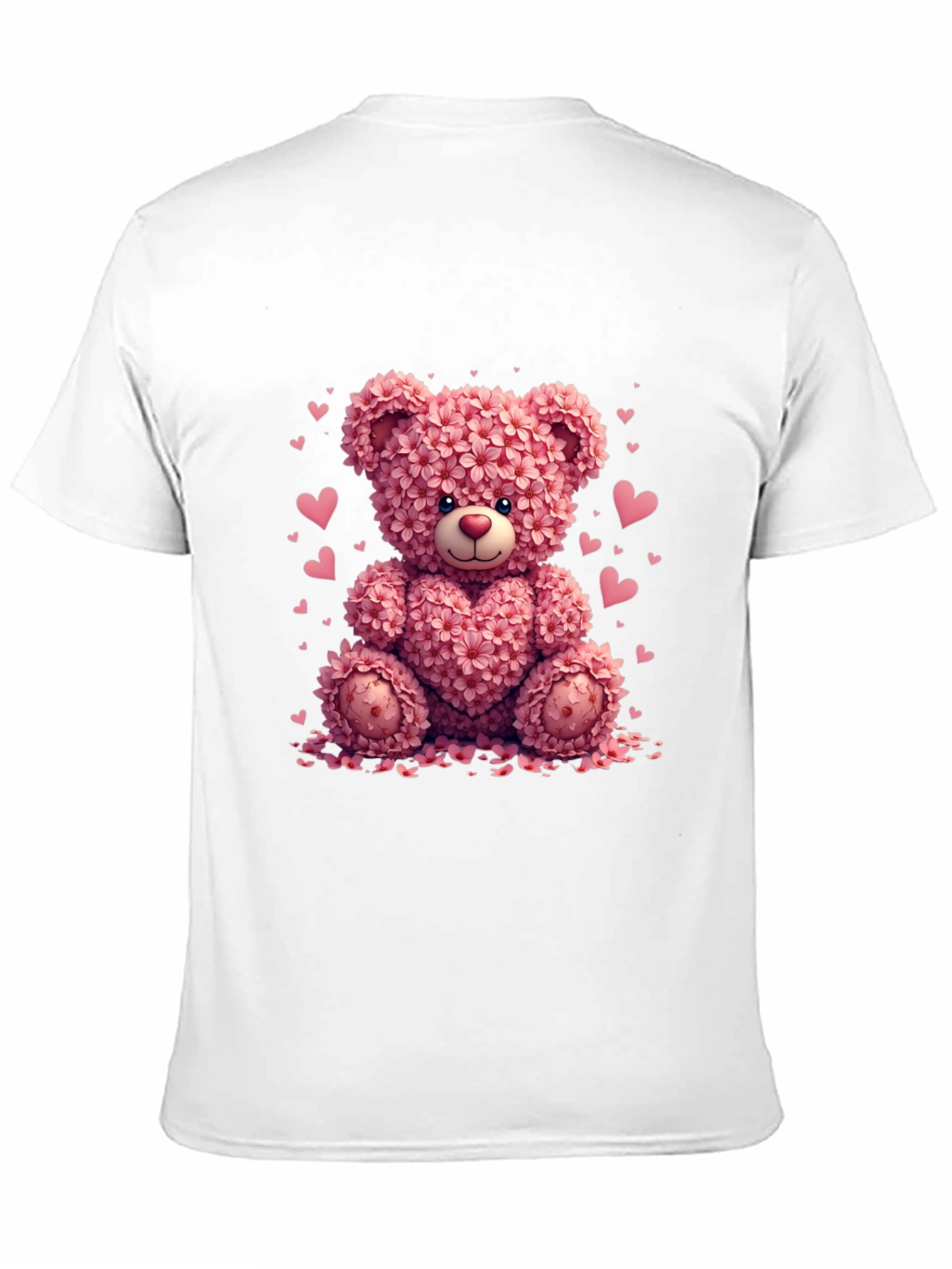 Floral Teddy Bear Graphic Tee - Valentines Day