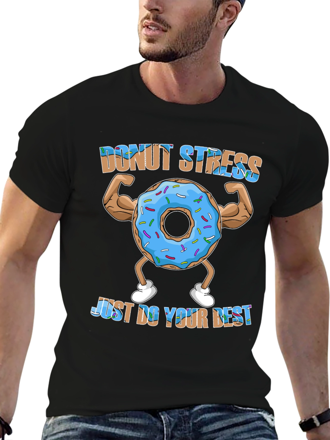 Donut Stress Funny Workout T-Shirt