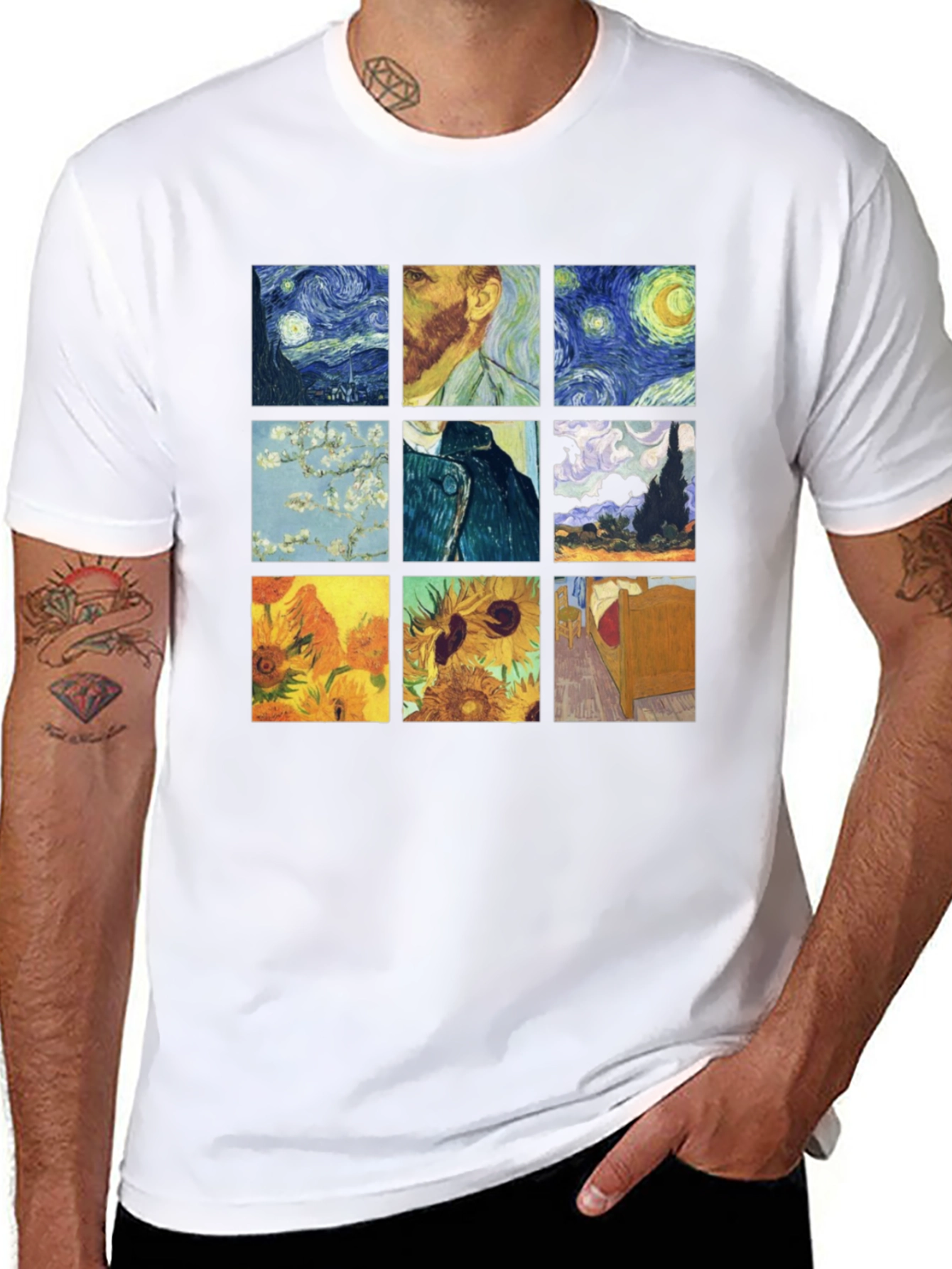 Van Gogh Art T-Shirt: Classic Painting Collage Tee