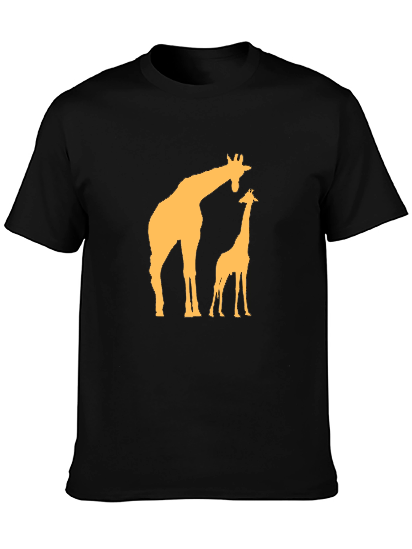 Giraffe Graphic Tee - Black Cotton Blend Shirt