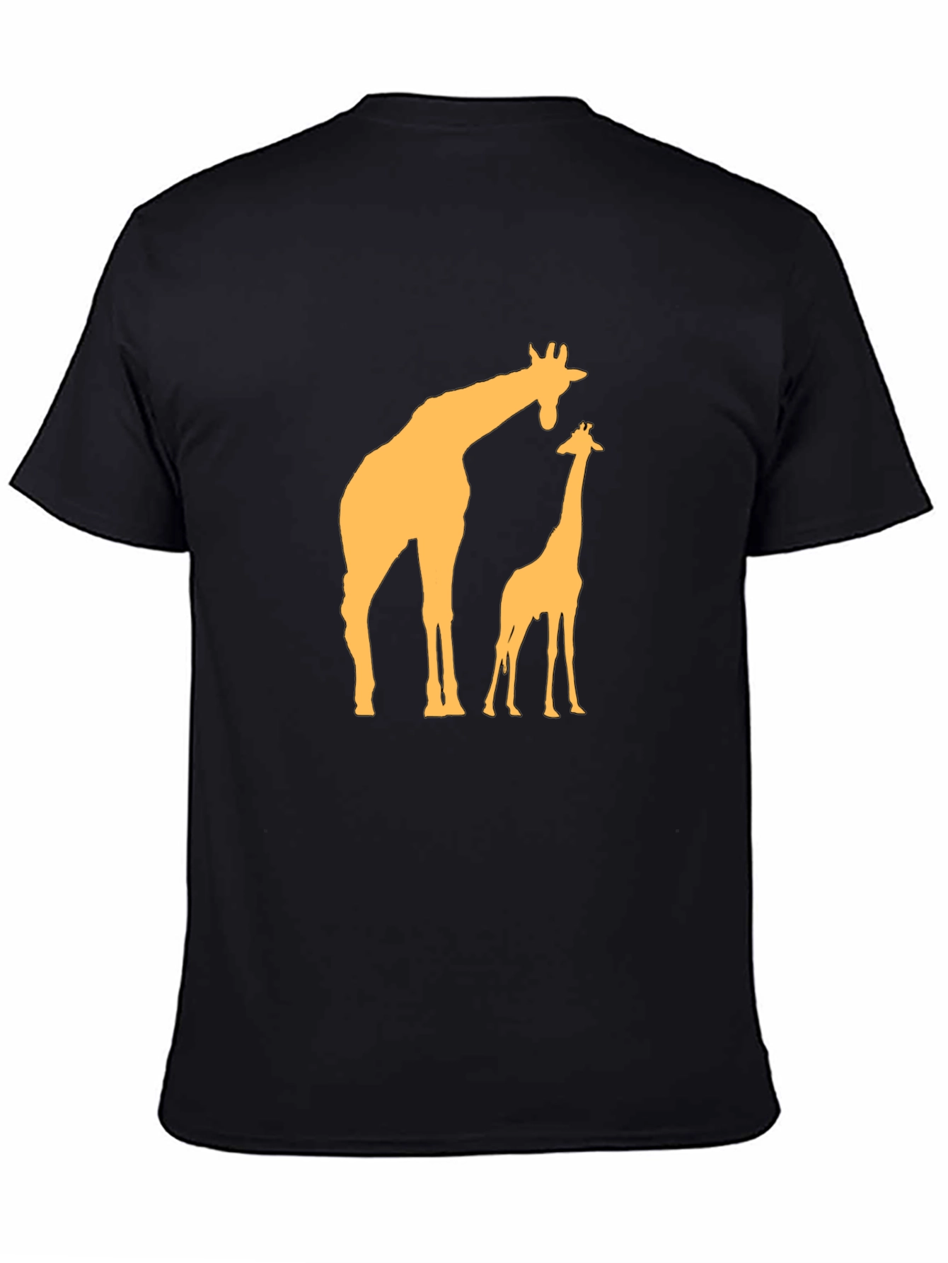 Giraffe Graphic Tee - Black Cotton Blend Shirt
