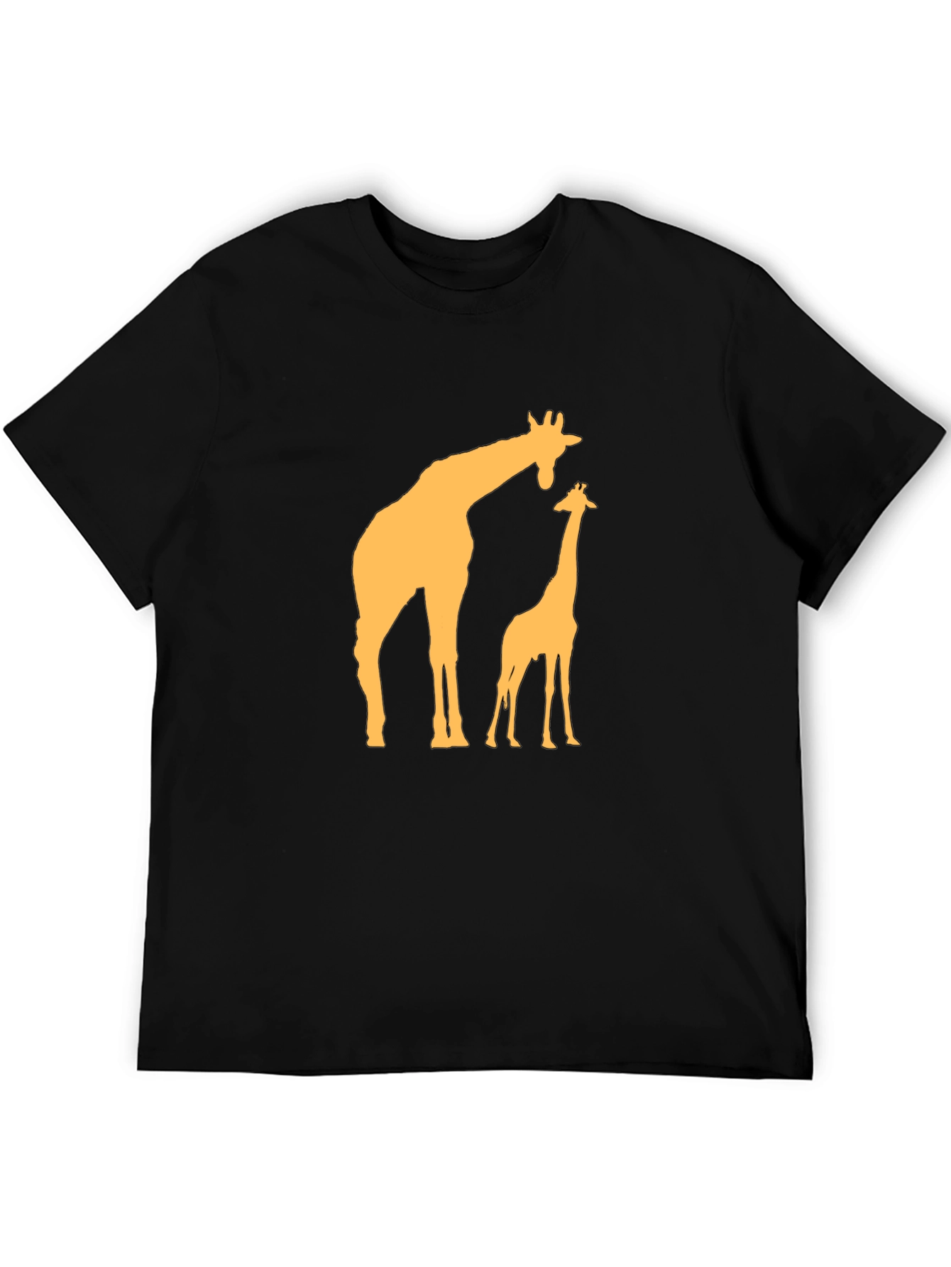 Giraffe Graphic Tee - Black Cotton Blend Shirt