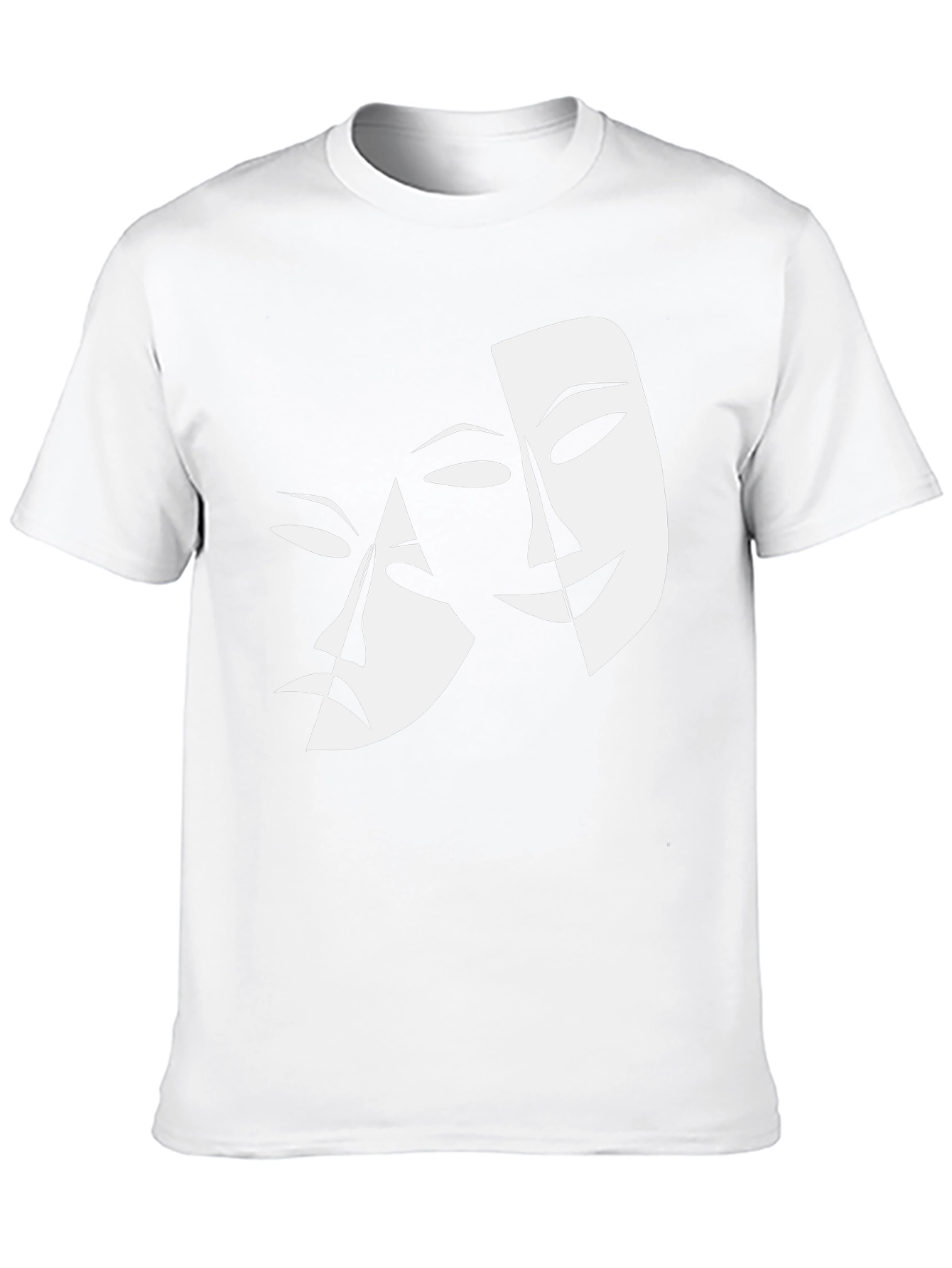 Comedy Tragedy Masks Graphic Tee - Black Cotton Shirt
