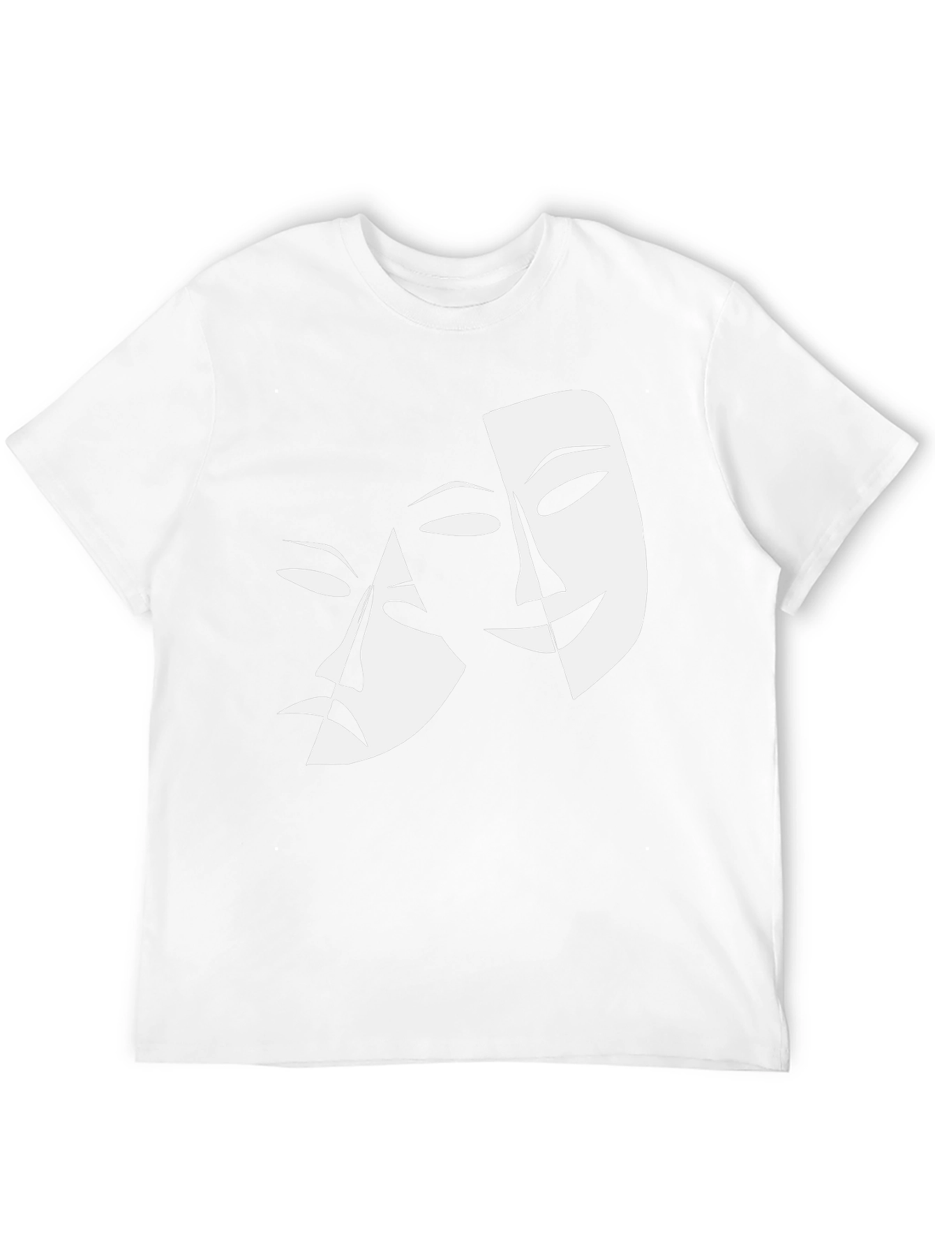 Comedy Tragedy Masks Graphic Tee - Black Cotton Shirt