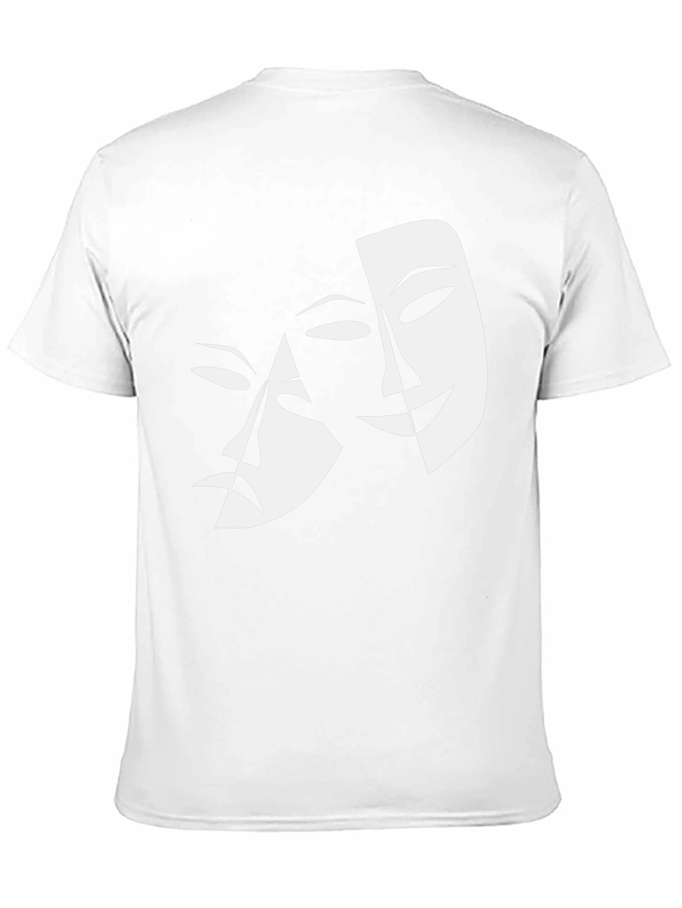 Comedy Tragedy Masks Graphic Tee - Black Cotton Shirt
