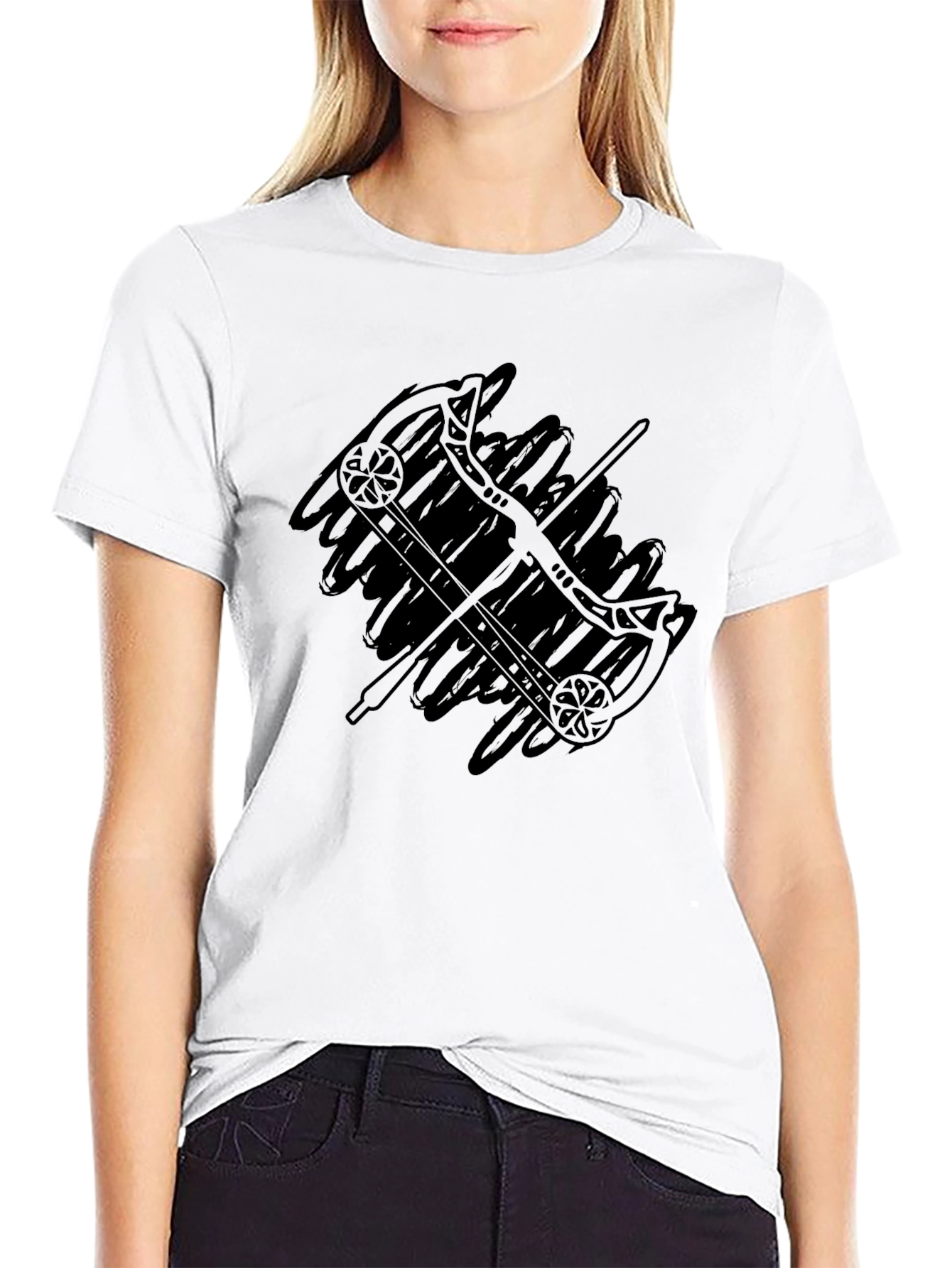 Archery Bow & Arrow Graphic Tee - Black
