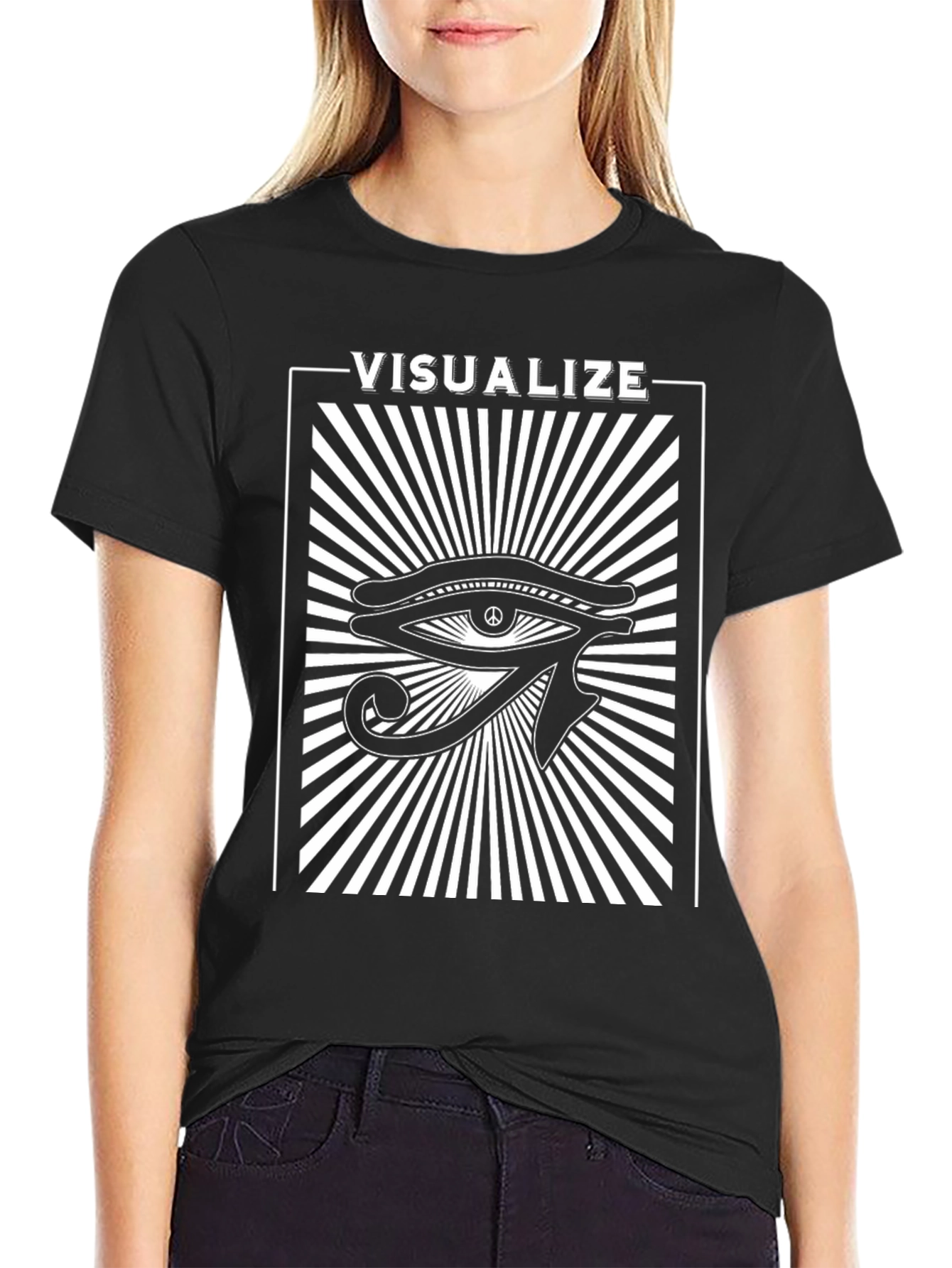 Visualize Peace Eye Graphic Tee - Black