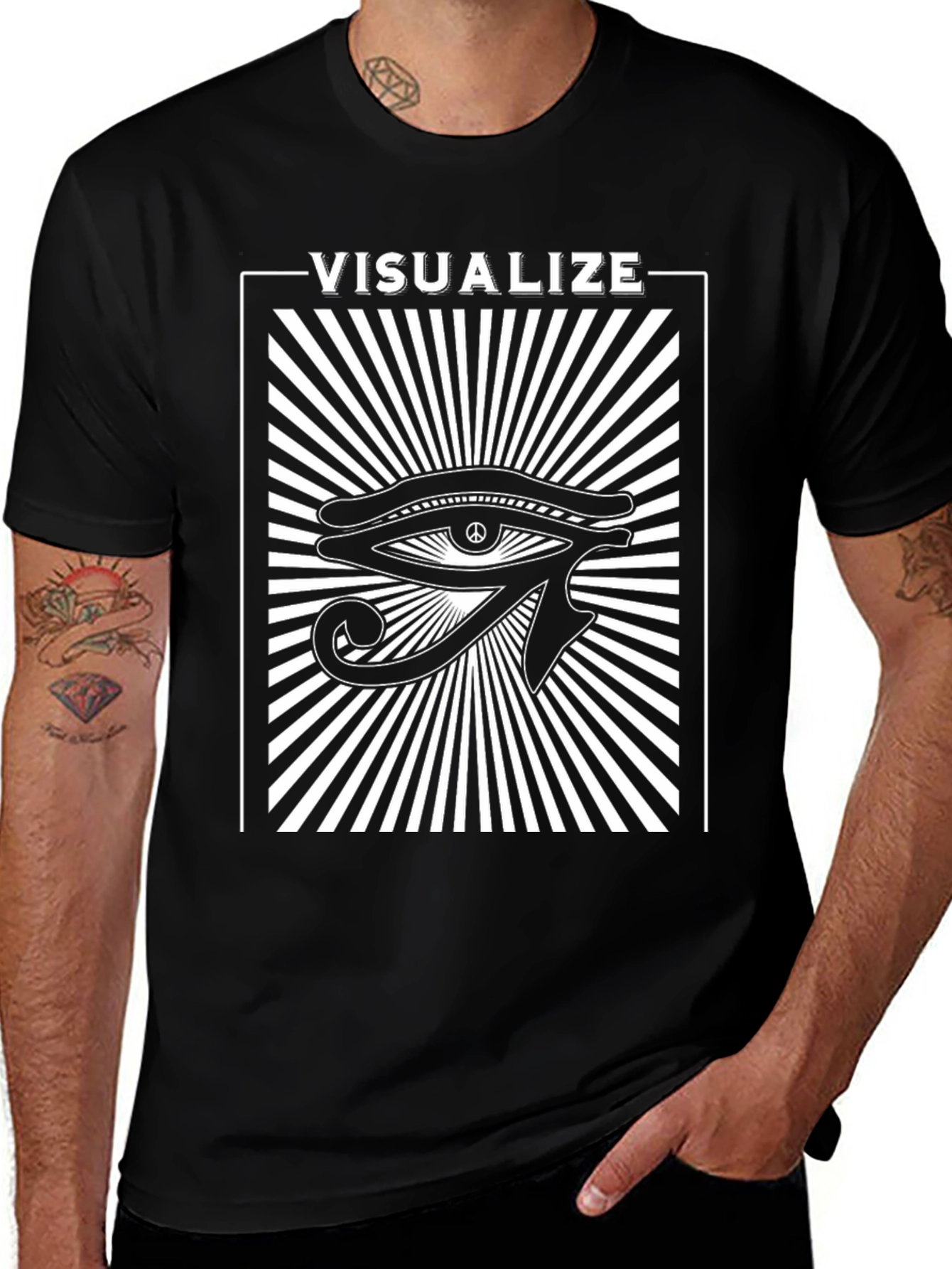 Visualize Peace Eye Graphic Tee - Black