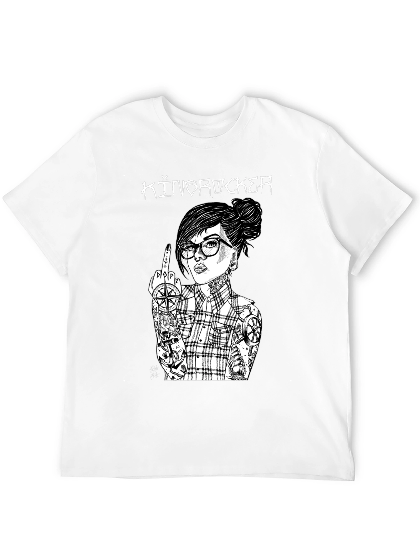 Kingrocker Graphic T-Shirt - Edgy Tattooed Woman Design