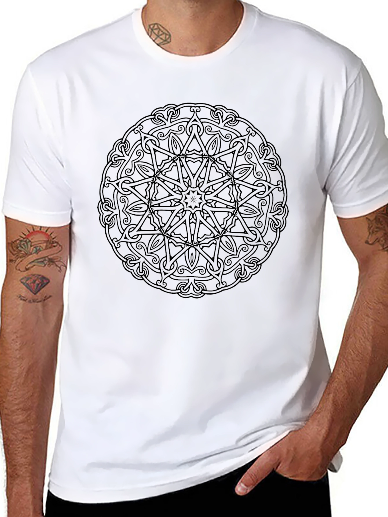 Black Mandala Graphic Tee - Stylish & Unique