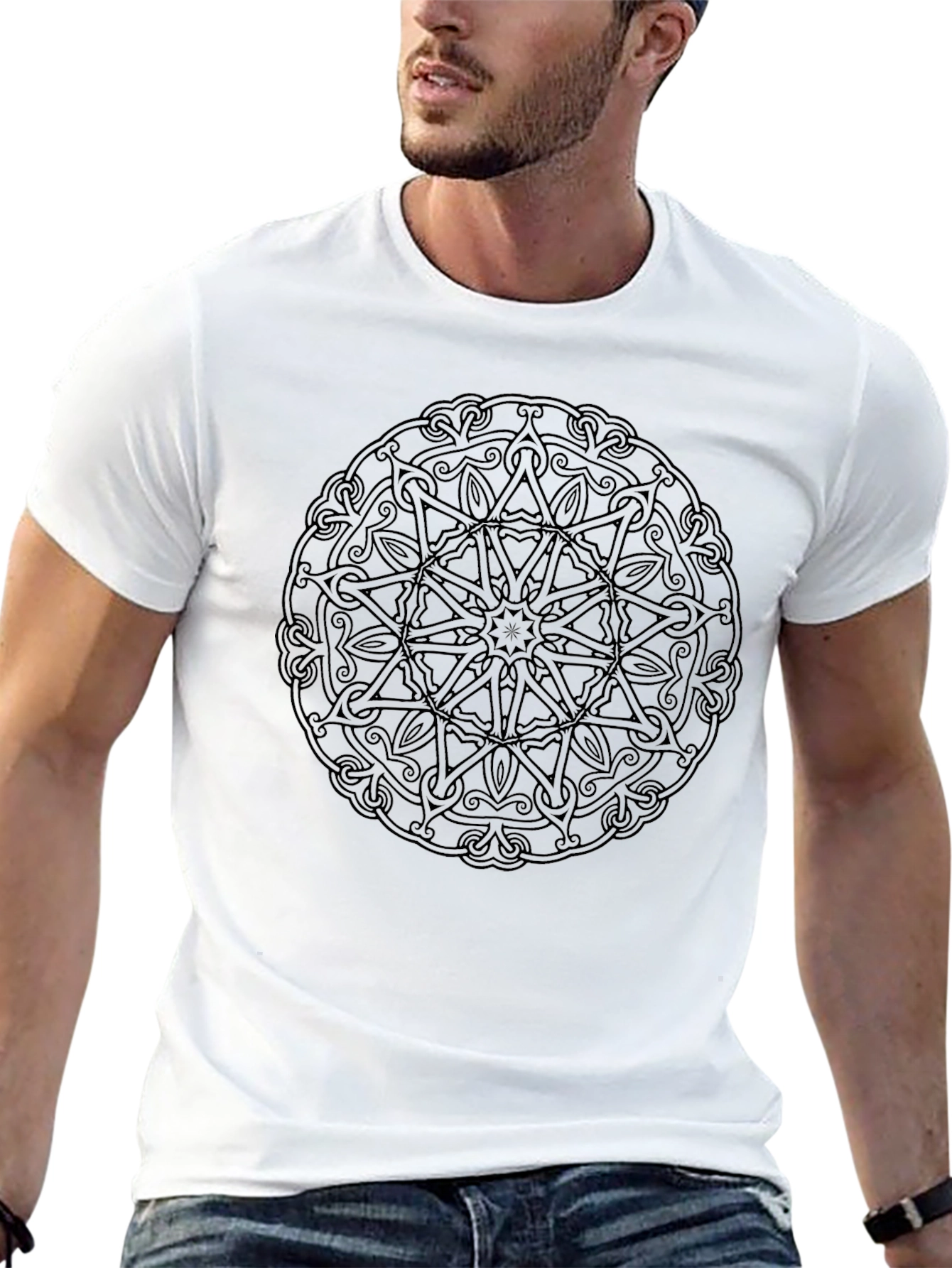 Black Mandala Graphic Tee - Stylish & Unique