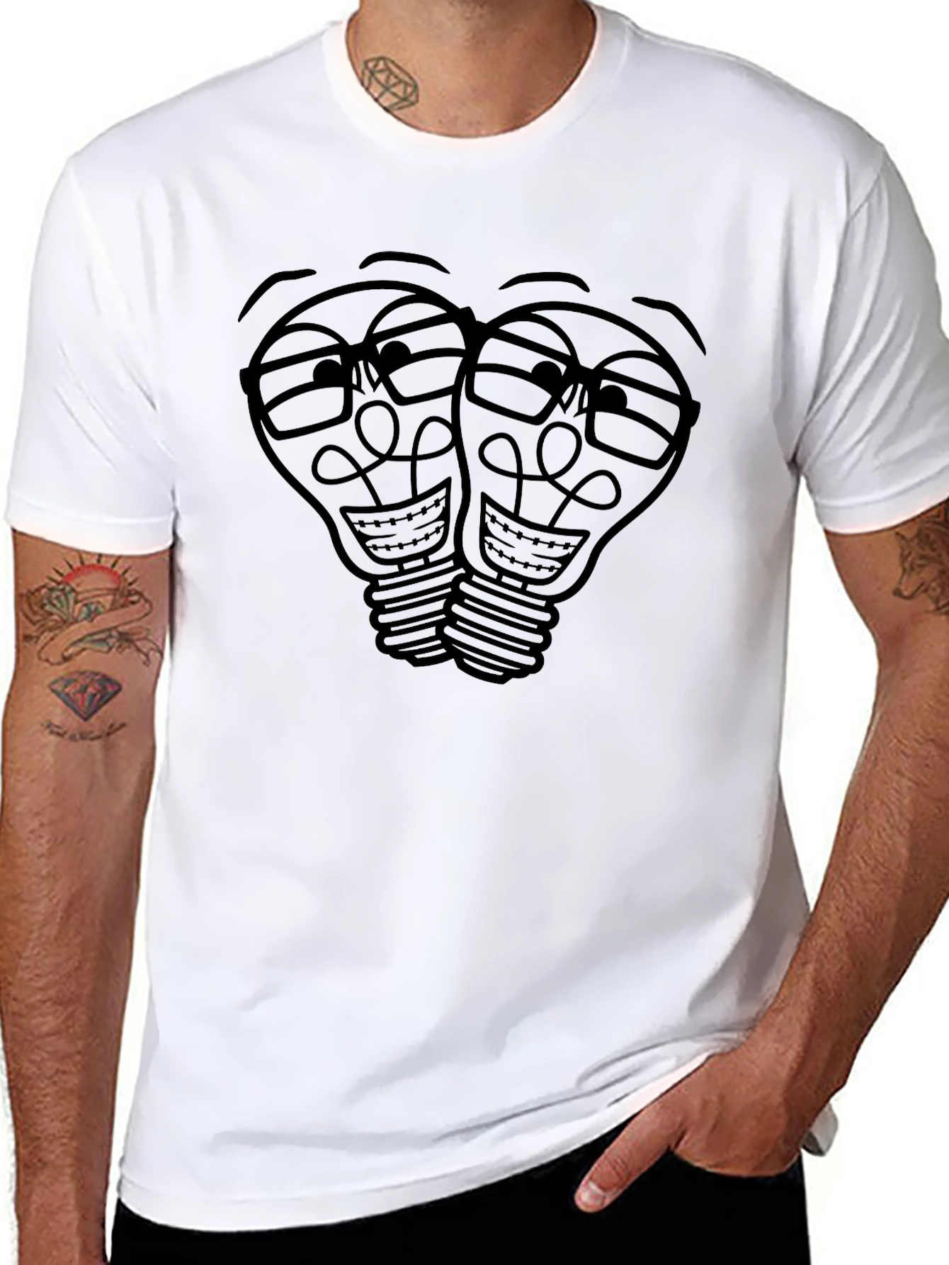 Funny Lightbulb T-Shirt - Black Tee