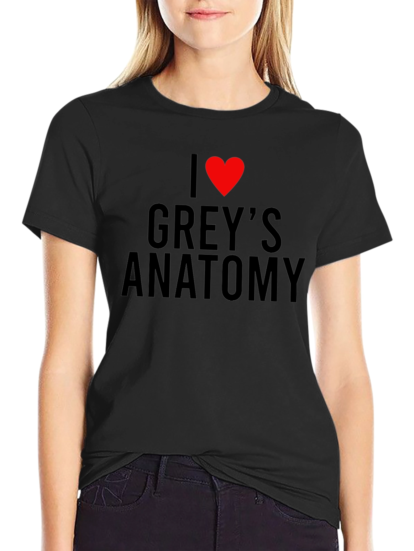 I Heart Greys Anatomy Black T-Shirt