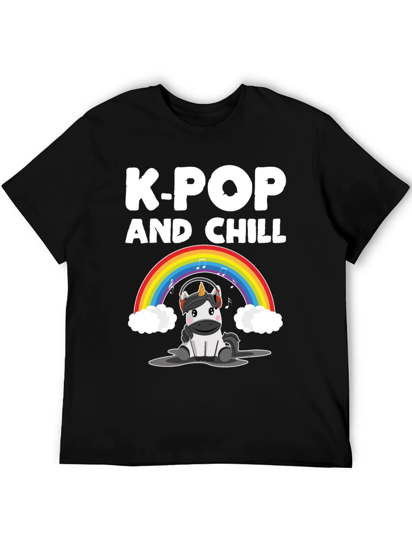 K-Pop and Chill Unicorn Graphic T-Shirt