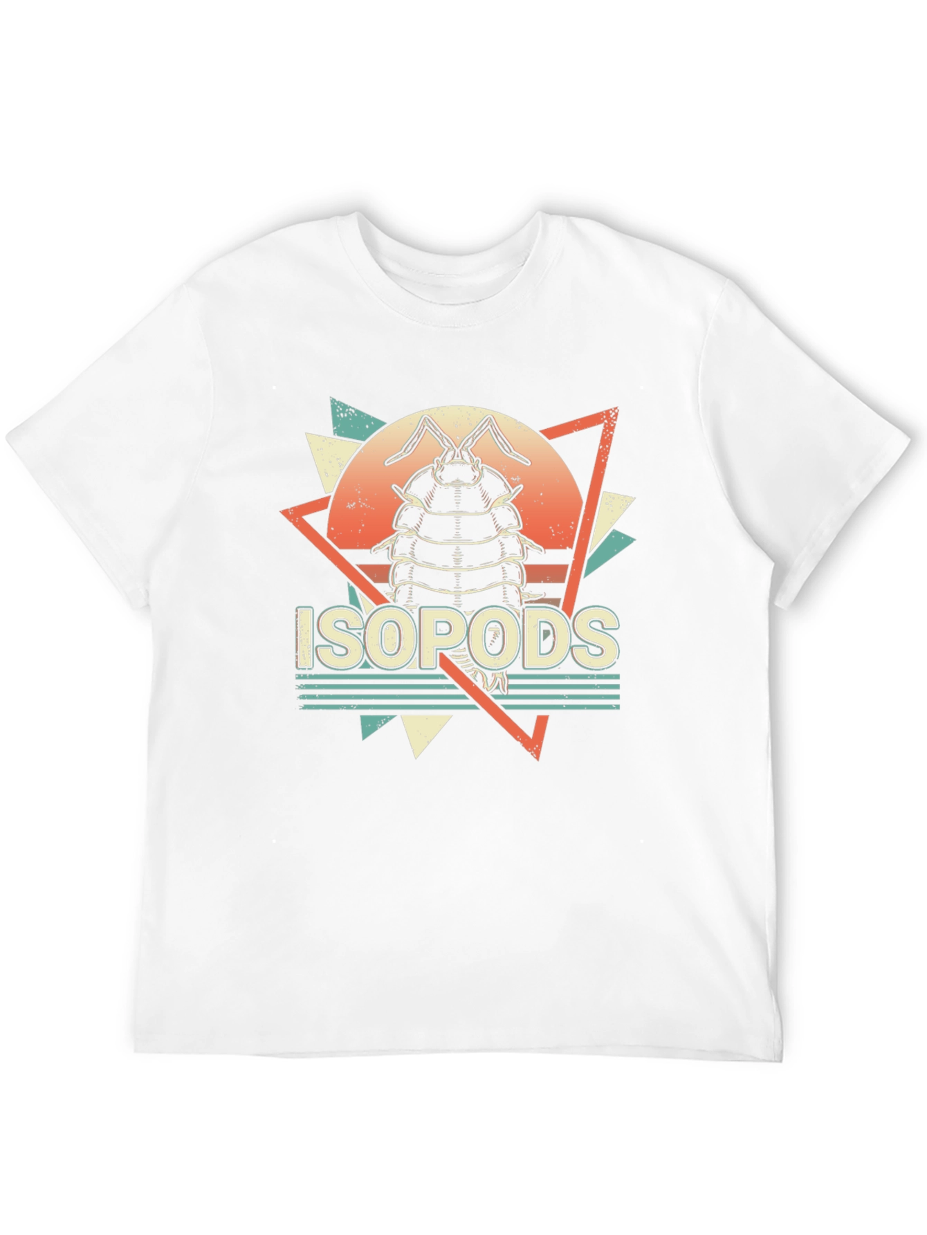 Isopods T-Shirt Retro Pillbug Design Black Cotton Tee