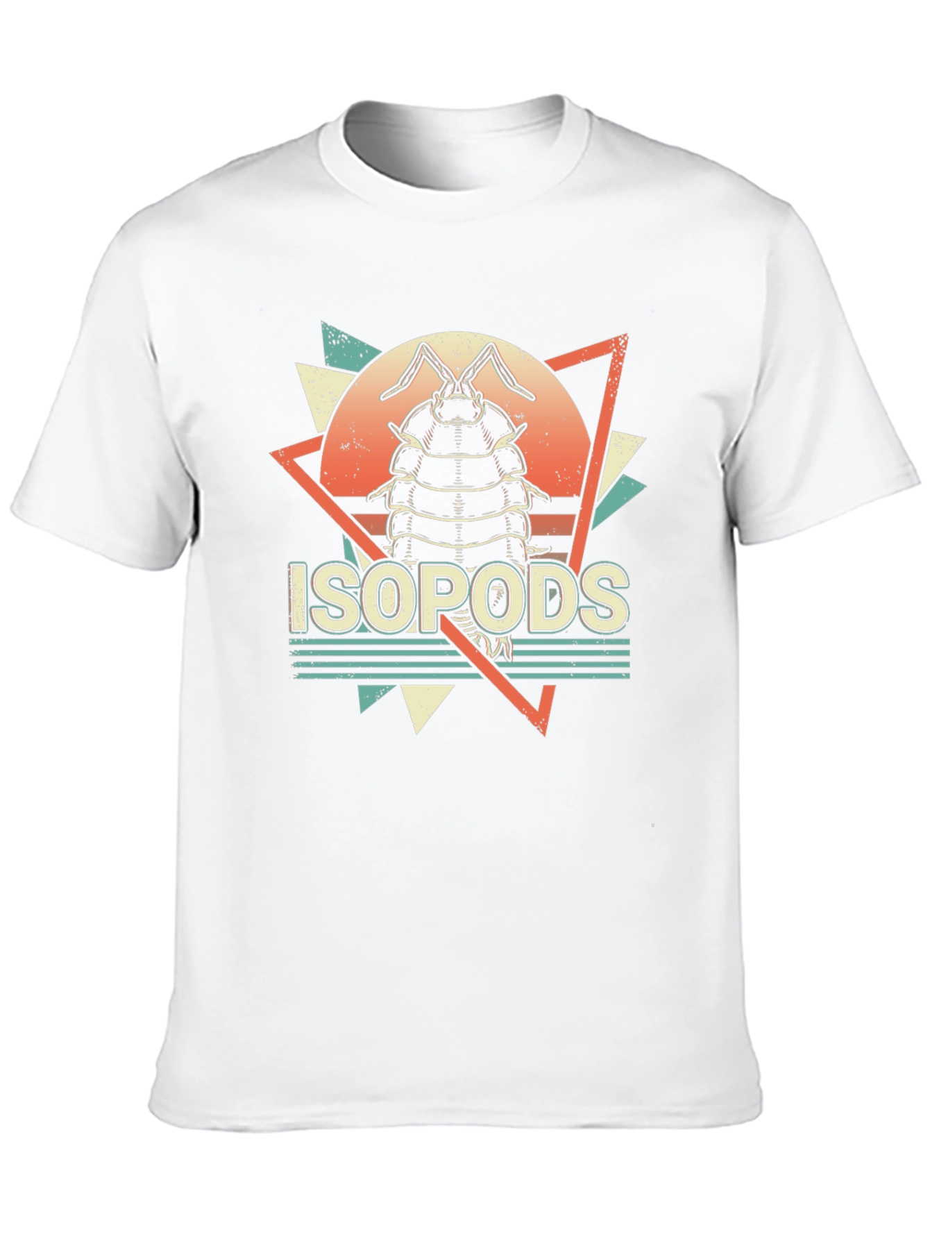 Isopods T-Shirt Retro Pillbug Design Black Cotton Tee