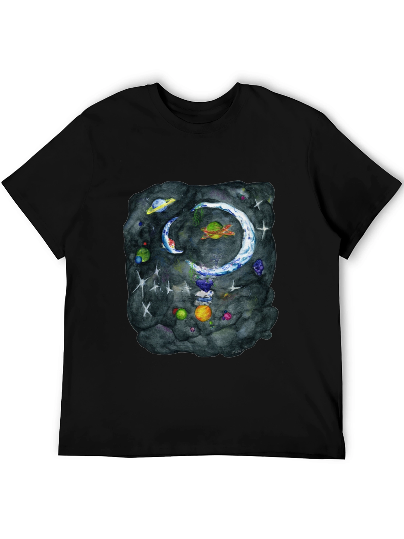 Cosmic Galaxy Graphic Tee - Mens Black T-Shirt