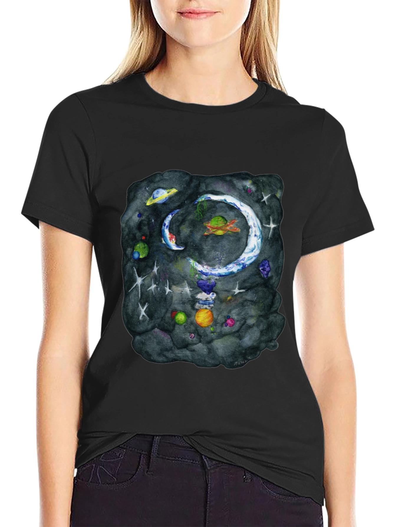 Cosmic Galaxy Graphic Tee - Mens Black T-Shirt