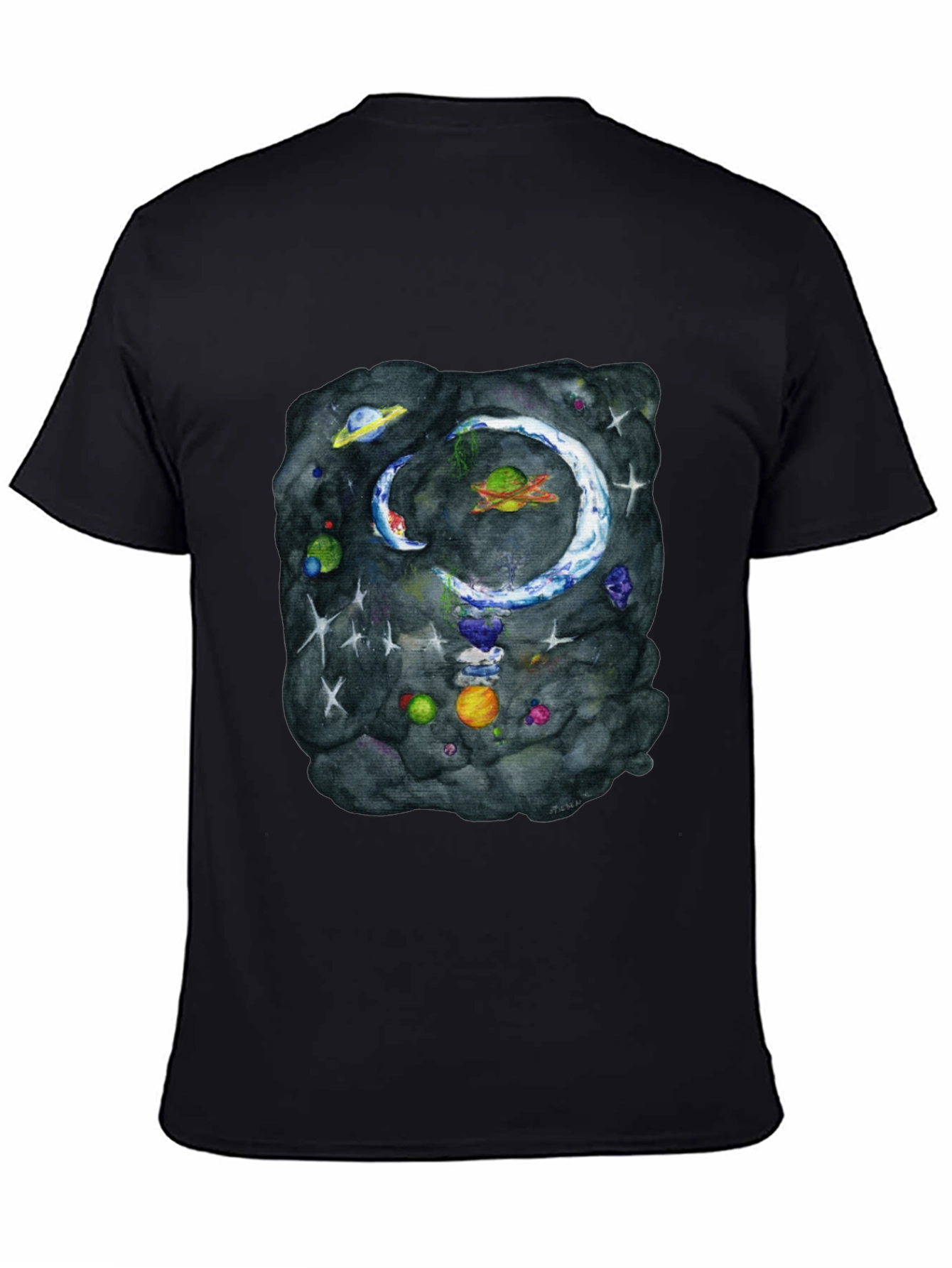 Cosmic Galaxy Graphic Tee - Mens Black T-Shirt