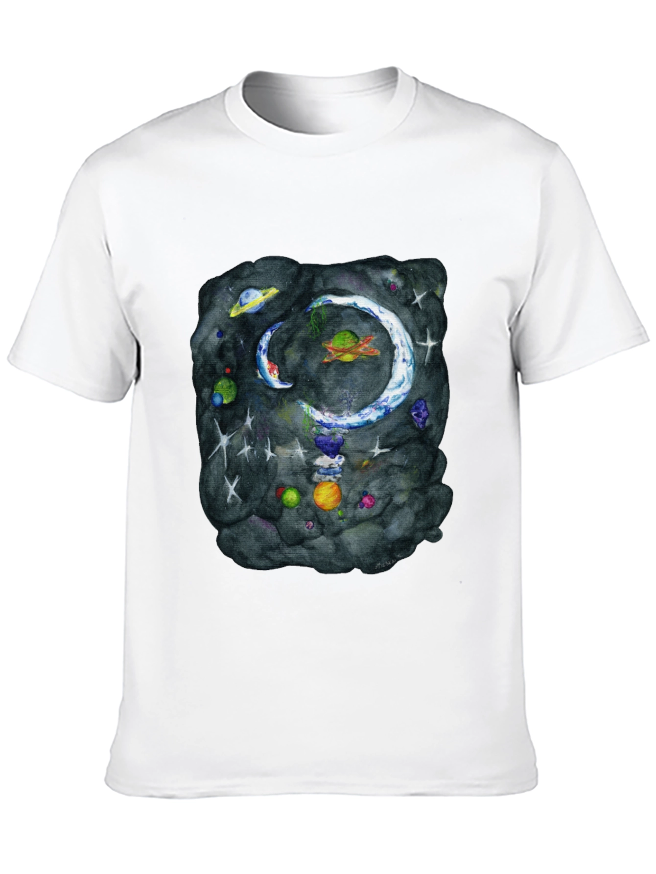 Cosmic Galaxy Graphic Tee - Mens Black T-Shirt