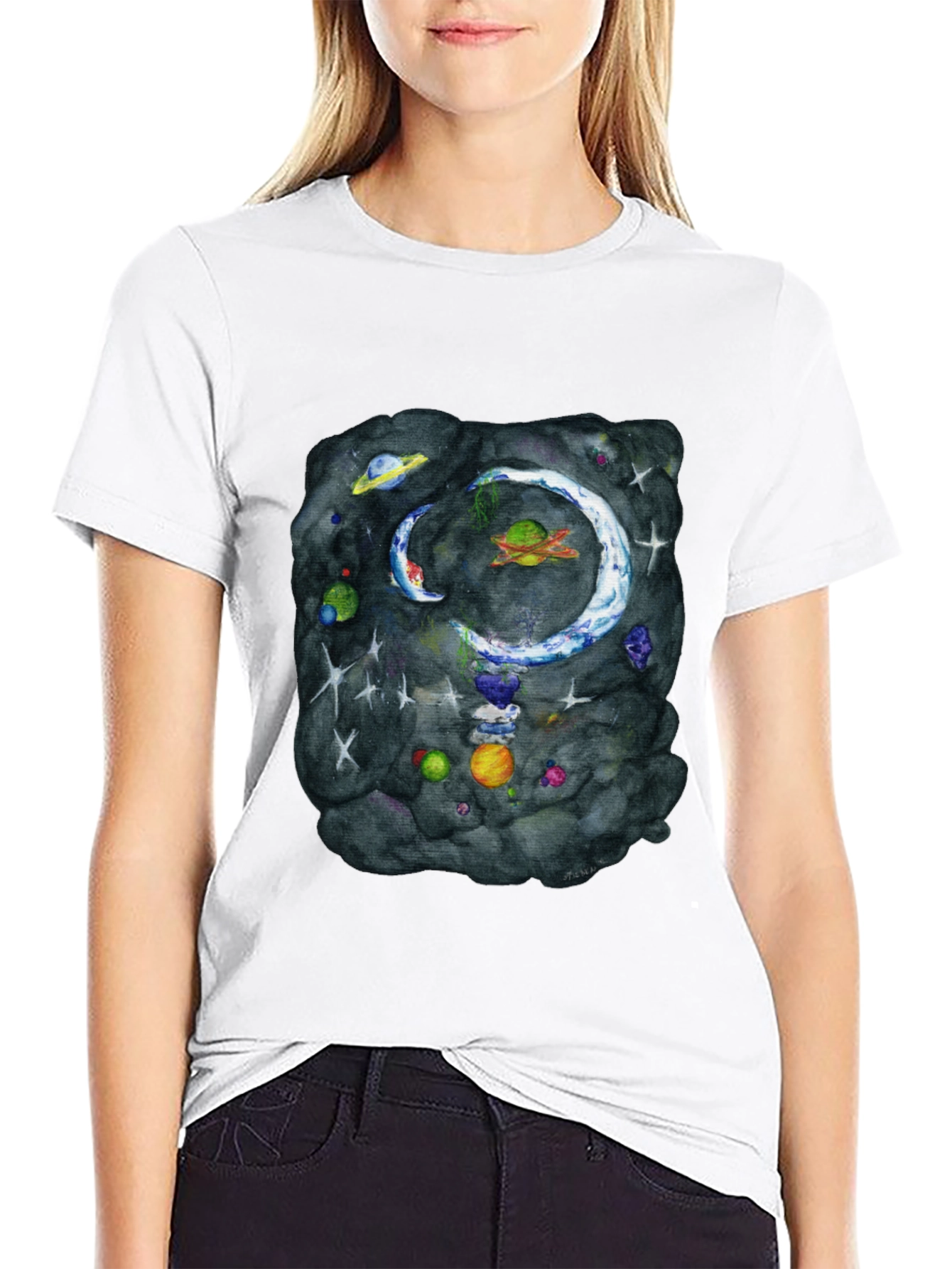 Cosmic Galaxy Graphic Tee - Mens Black T-Shirt